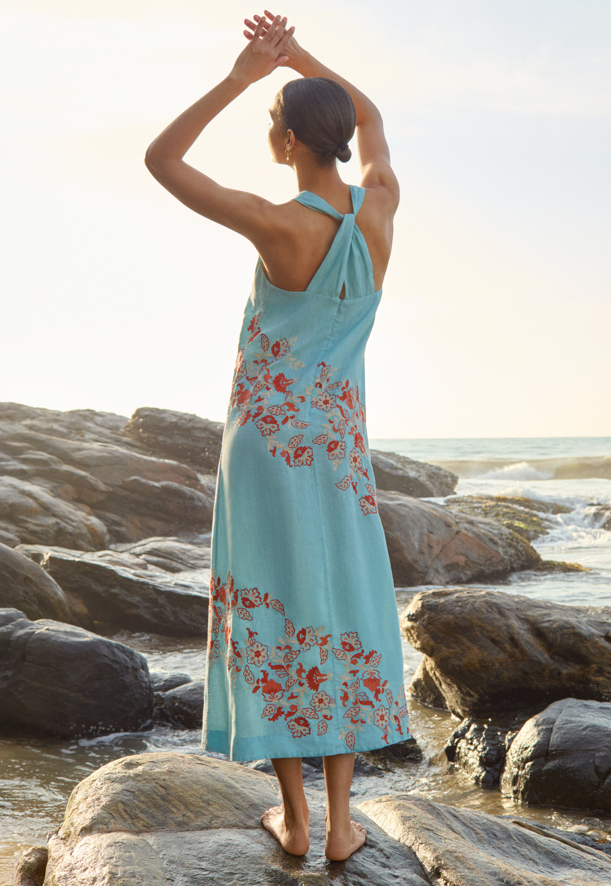 Halter-neck dress, Sky blue, large