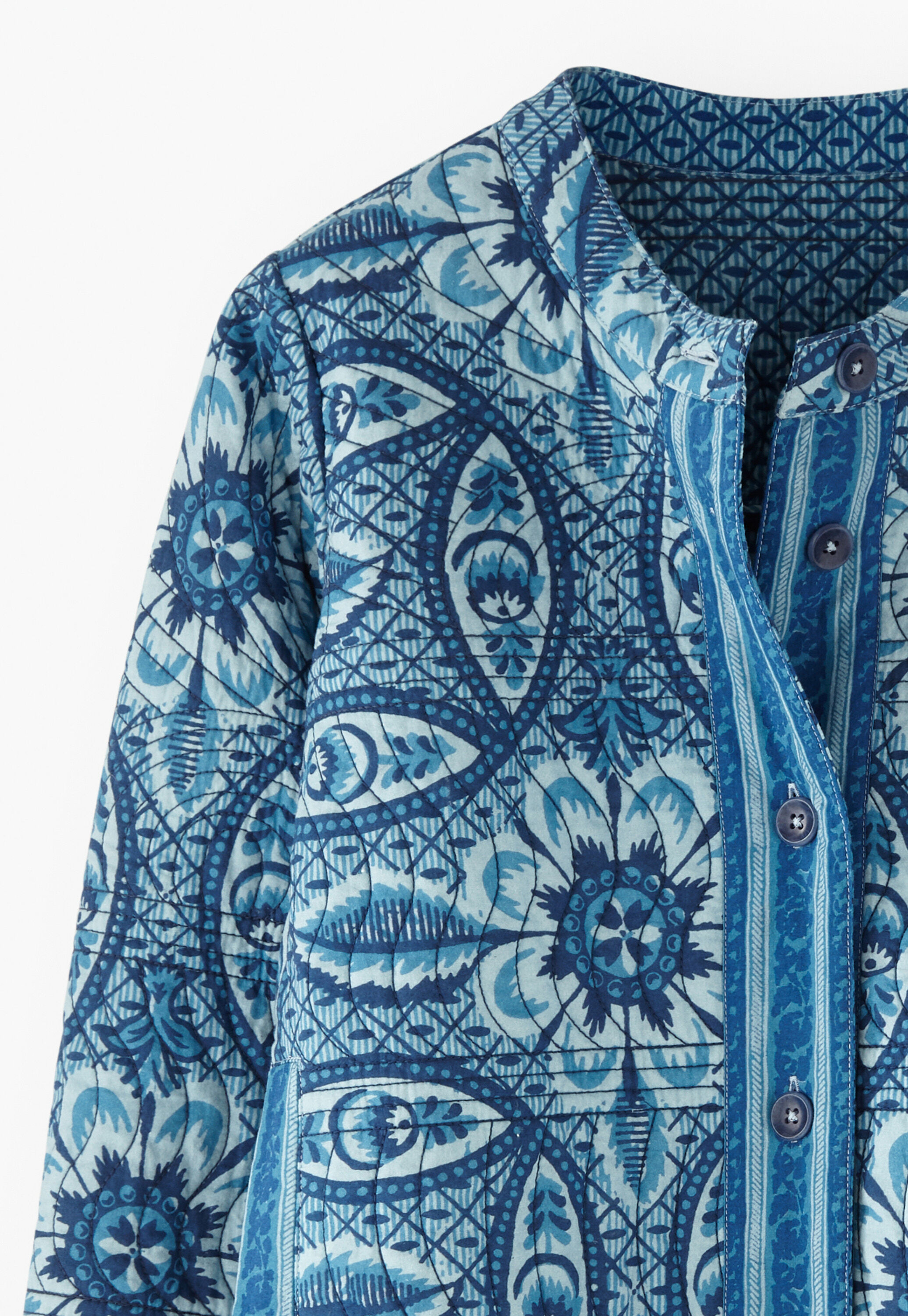 Statement printed jacket, Blue aqua, large