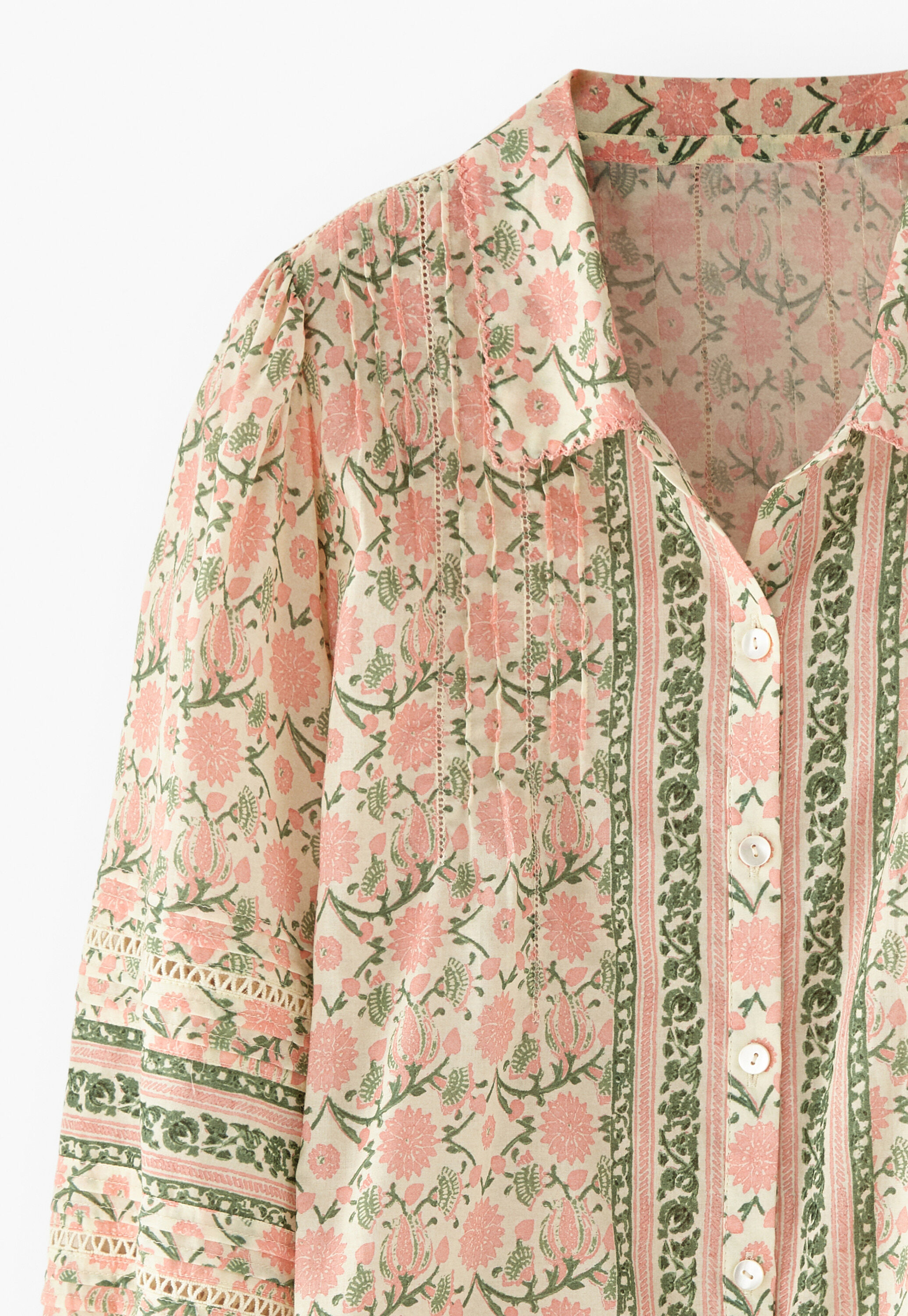 Printed blouse, Ivory pink, large