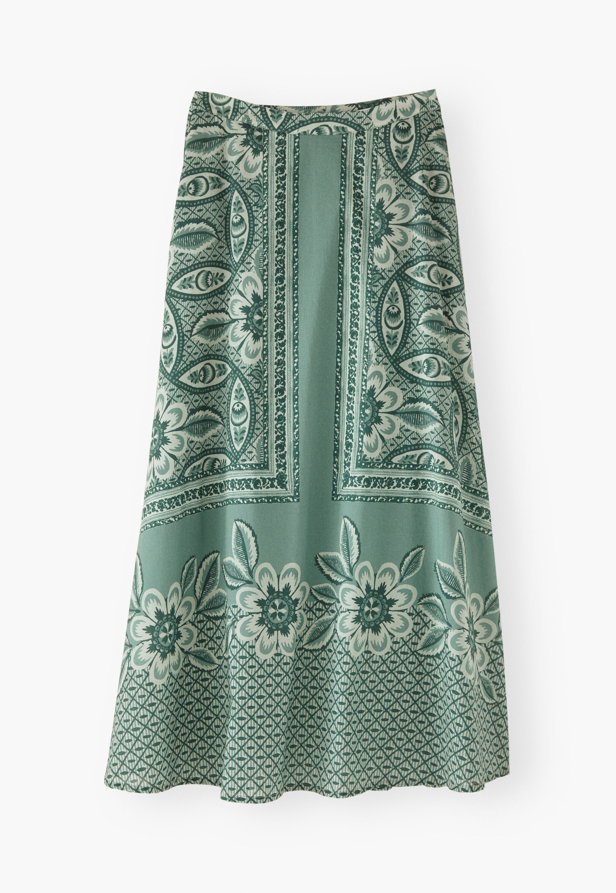 Printed skirt, Sage grey, large