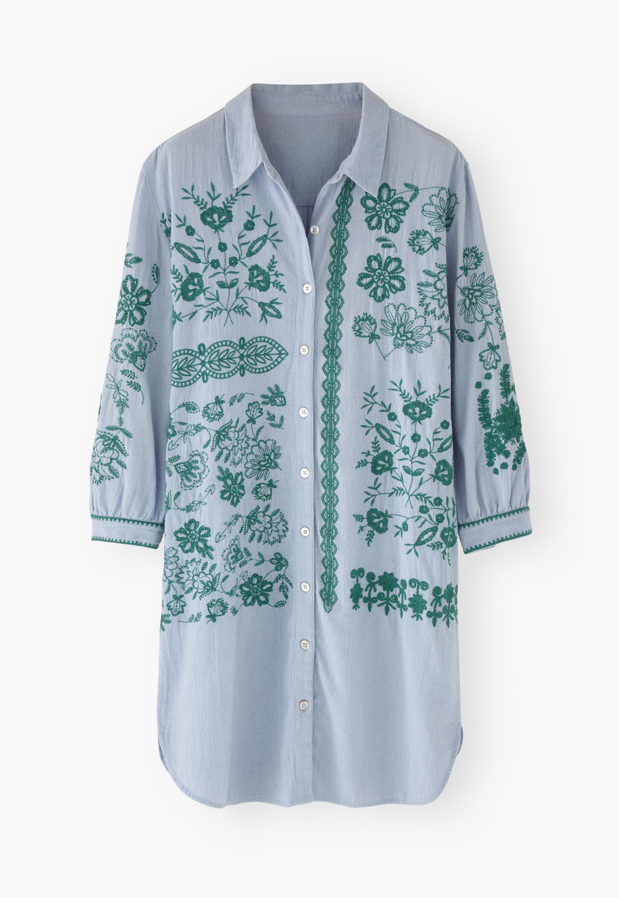 Placement embroidery dress, Light cornflower, large