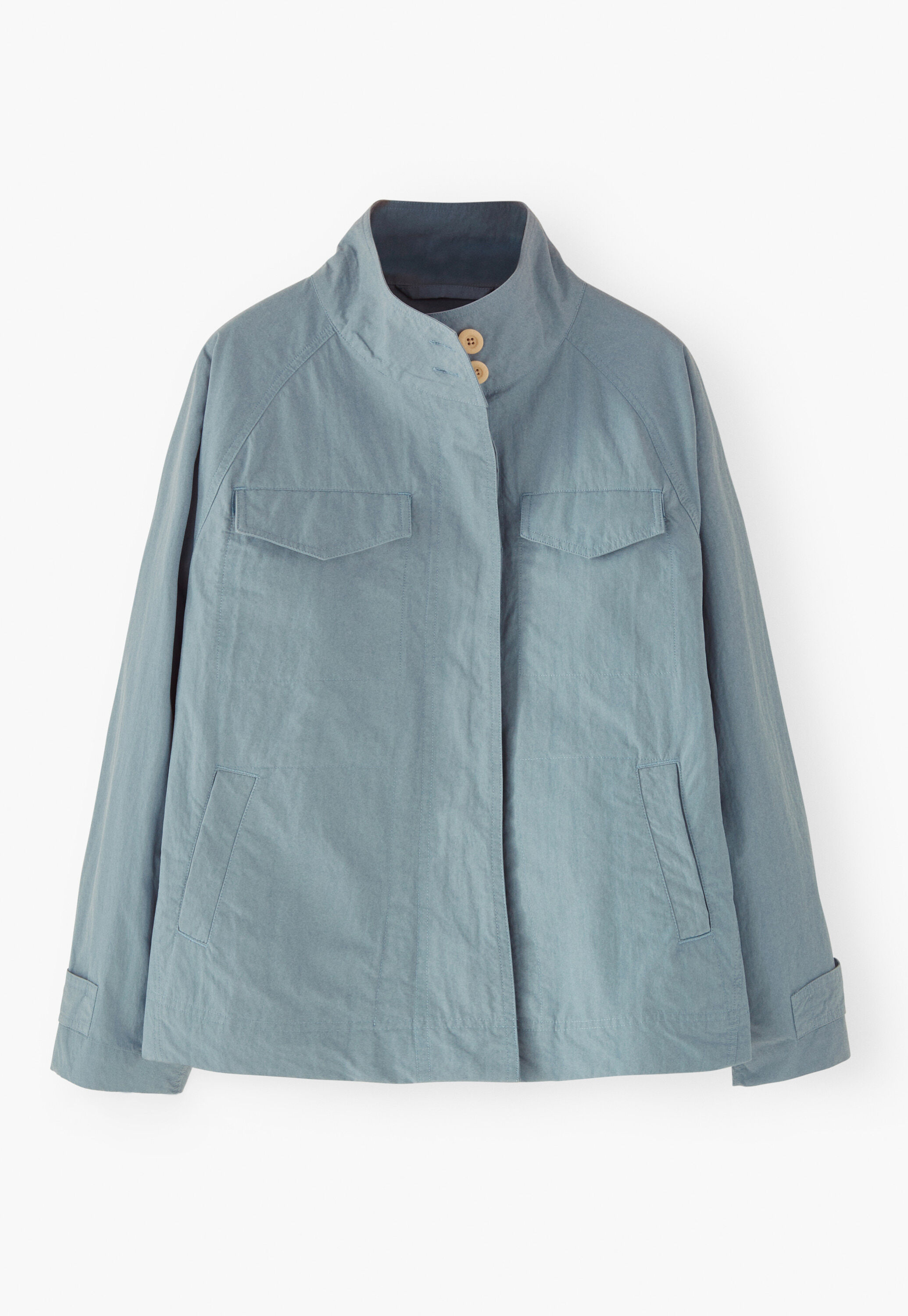Wide cropped jacket, Stone blue, large