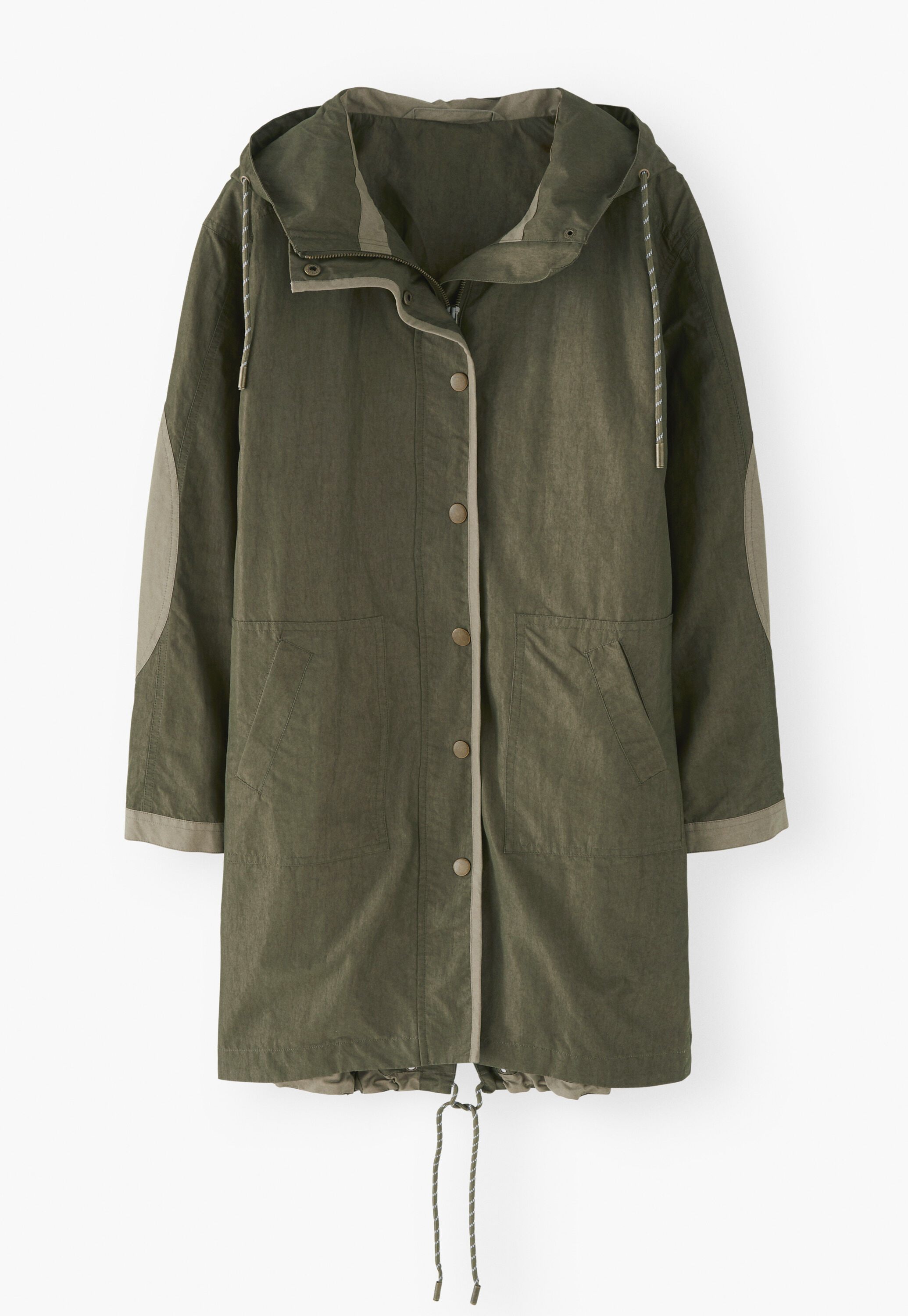 Panelled rain parka, Dark khaki, large