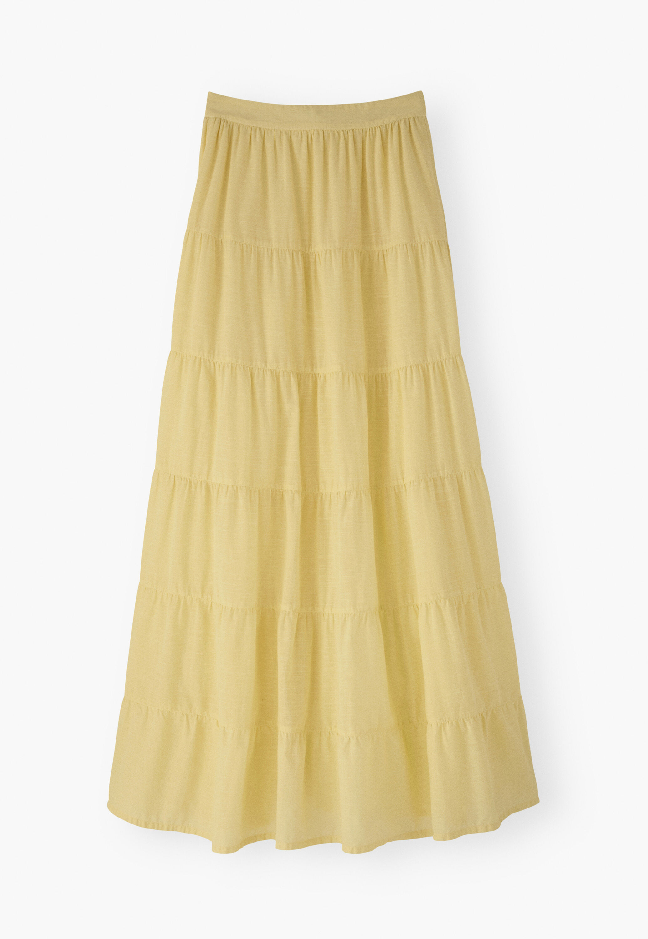 Tiered skirt, Pastel yellow, large