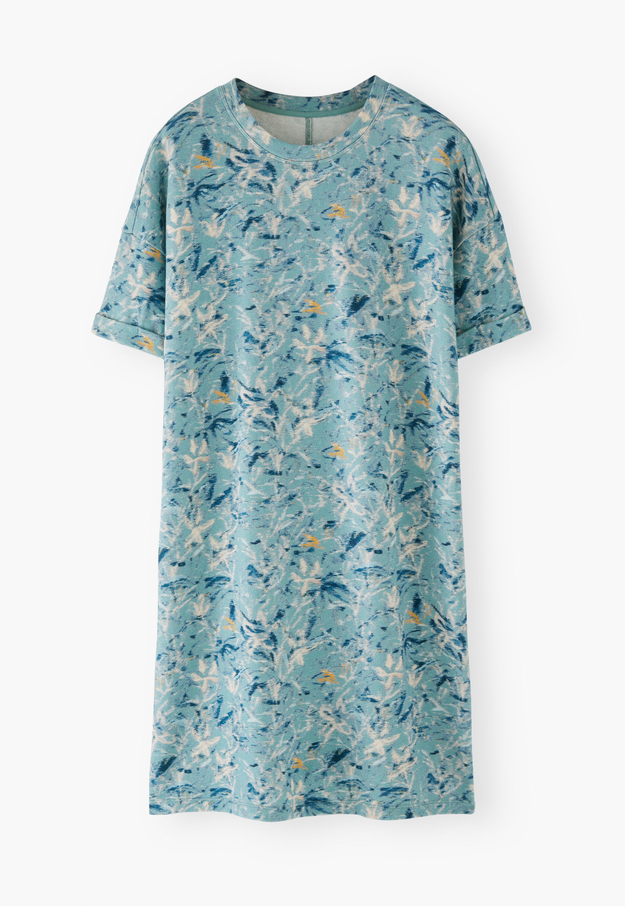 Printed dress, Aqua, large