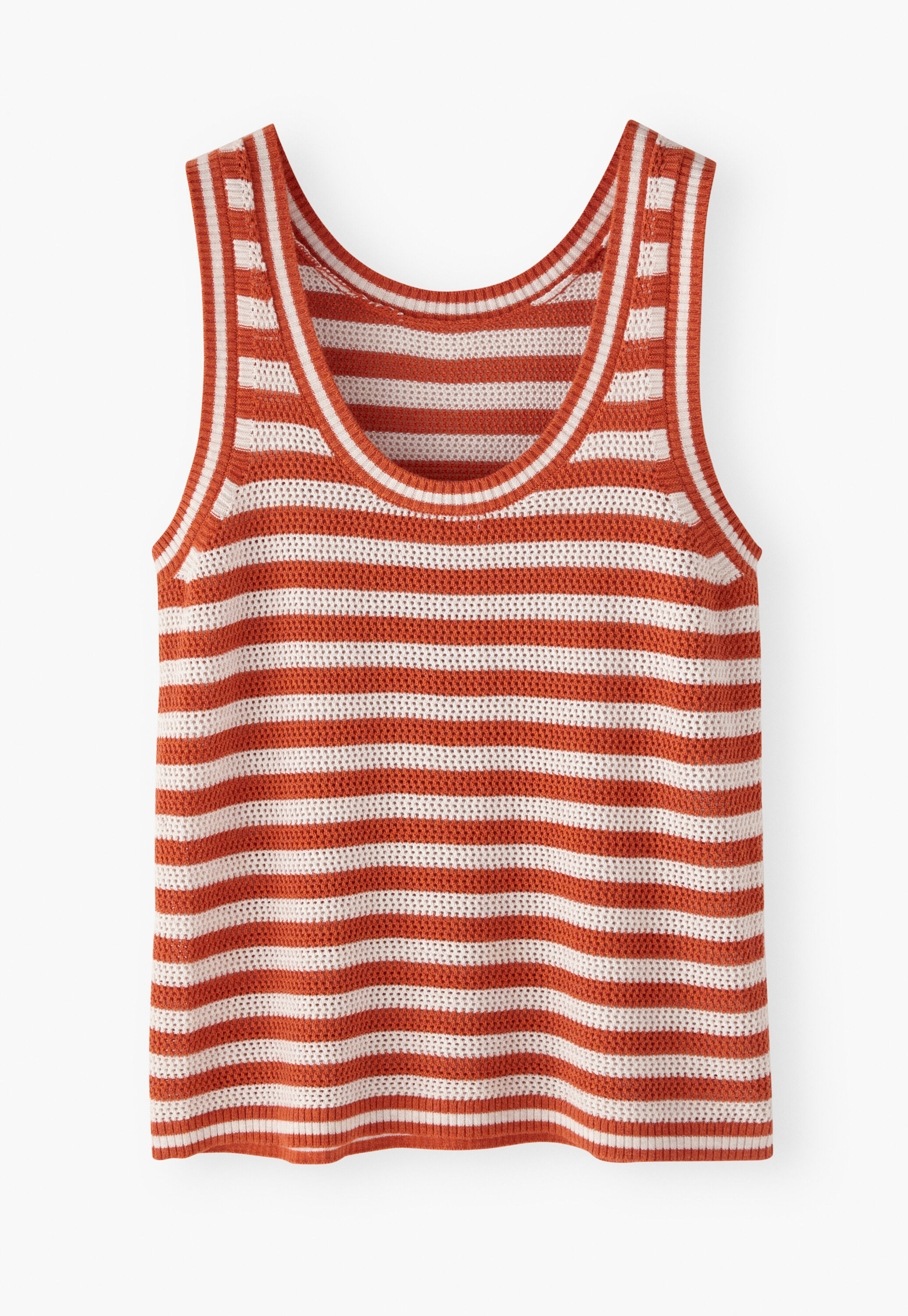 Striped sleeveless knit, Amber ecru, large