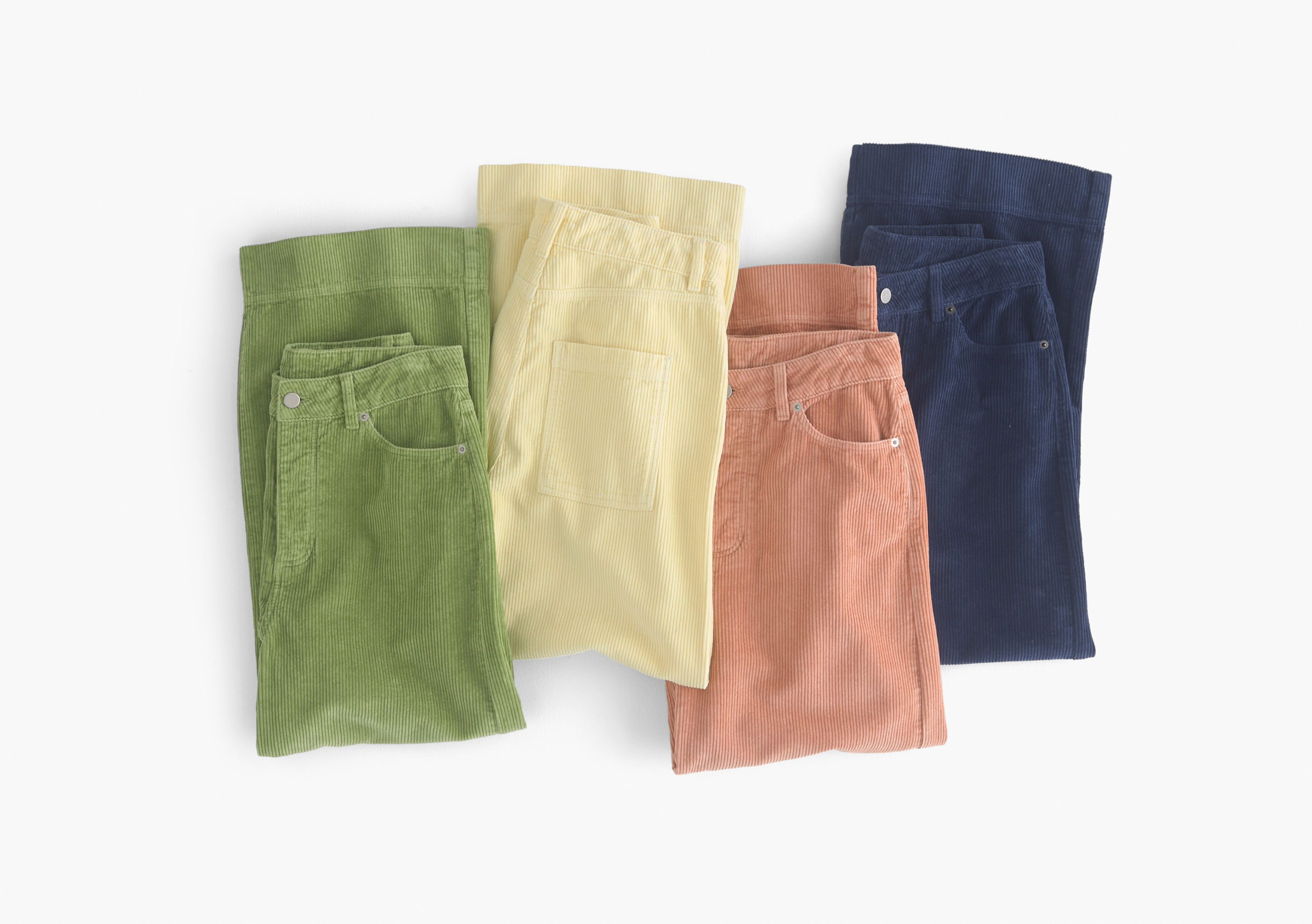 Wide-leg cord trousers