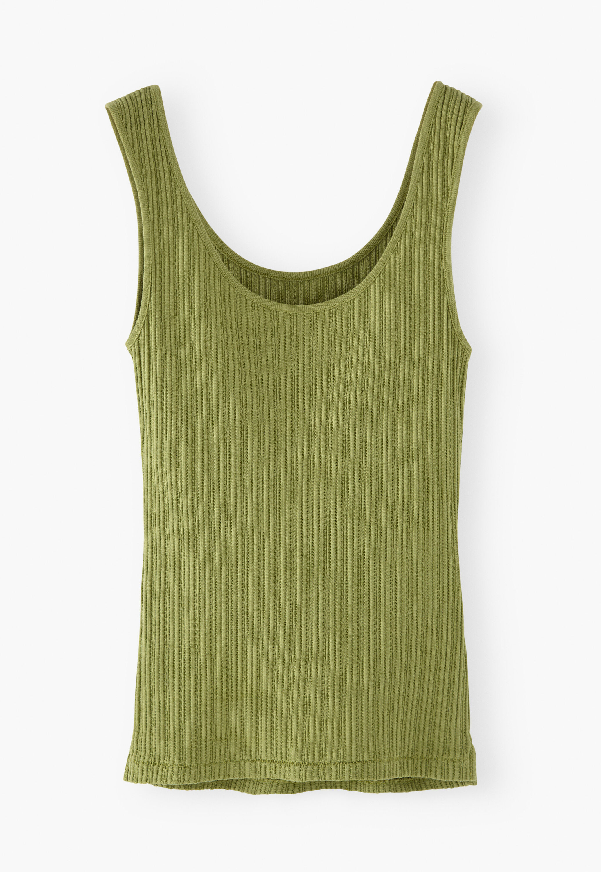 Lace-rib vest, Fern, large