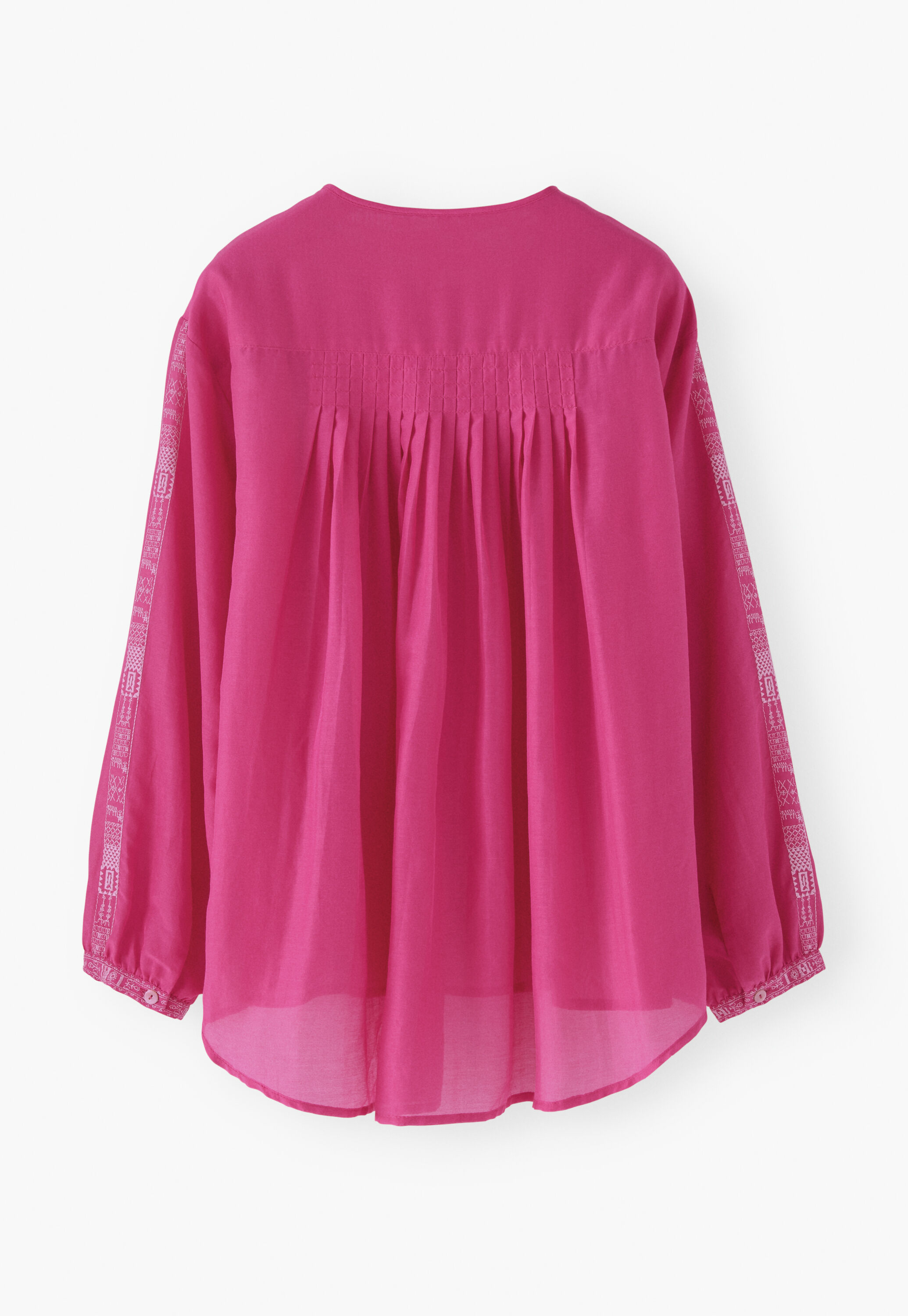 Embroidered blouse, Magenta pink, large