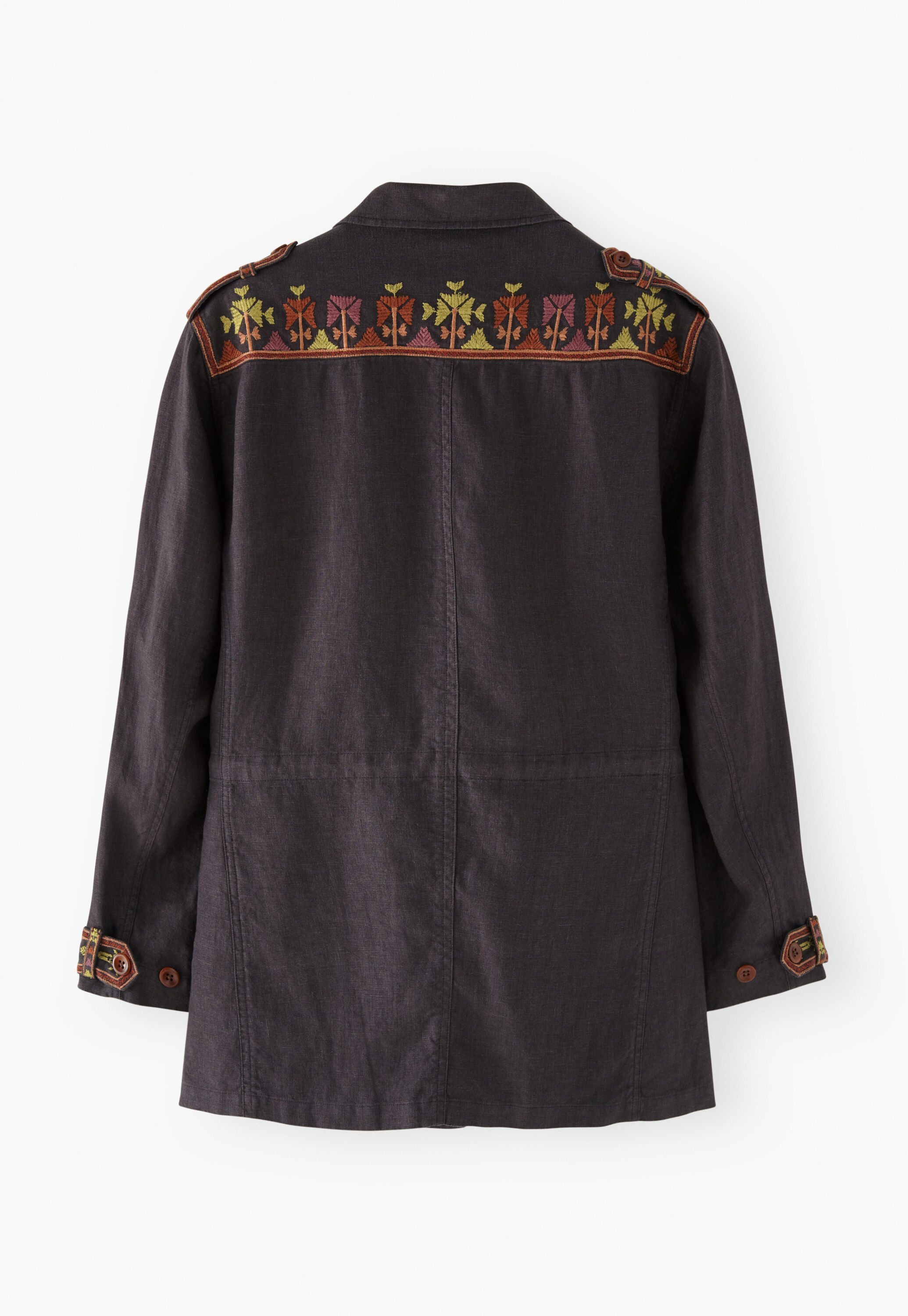 Embroidered jacket, Charcoal, large
