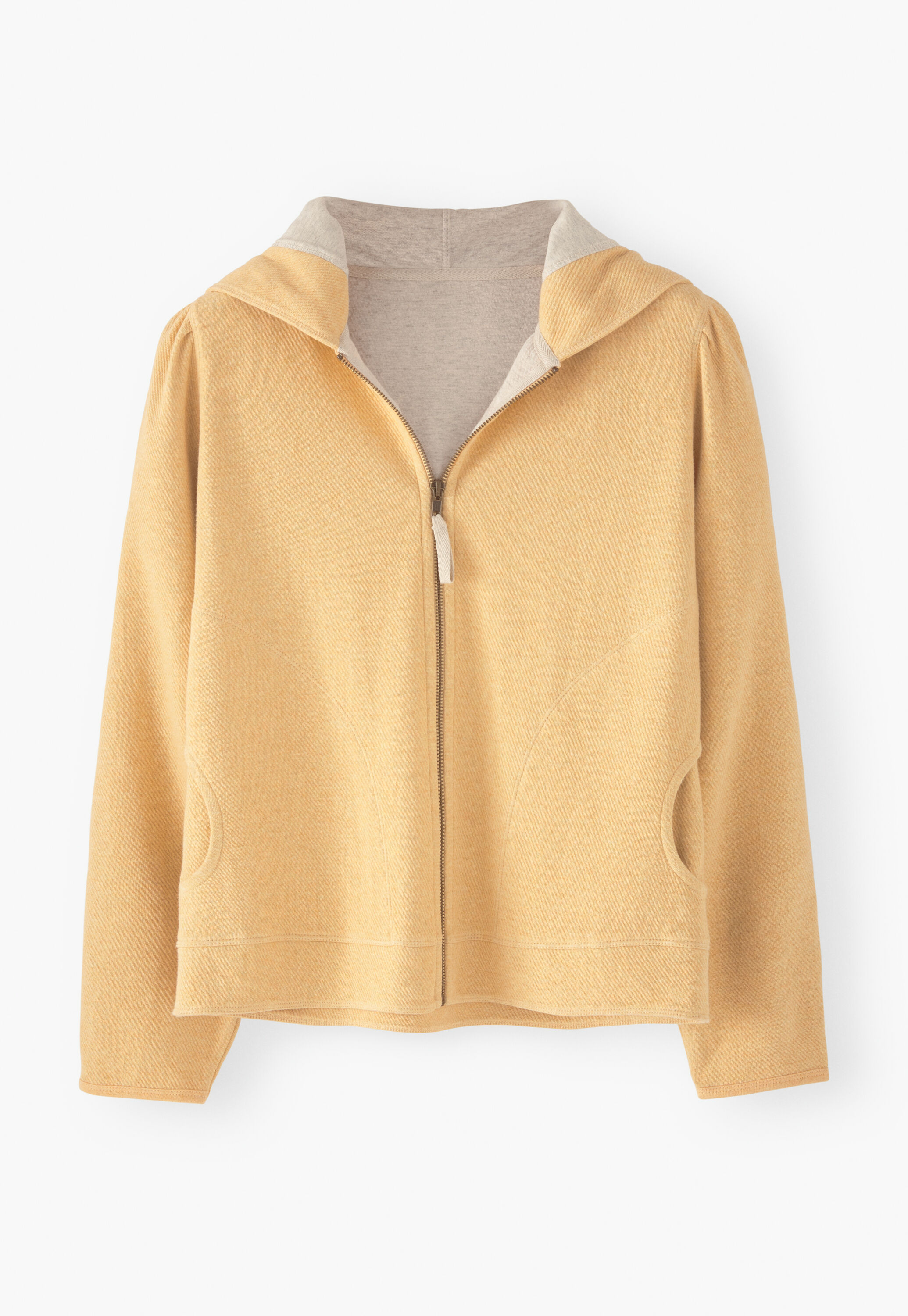 Zip-up hoodie, Orange peach, large