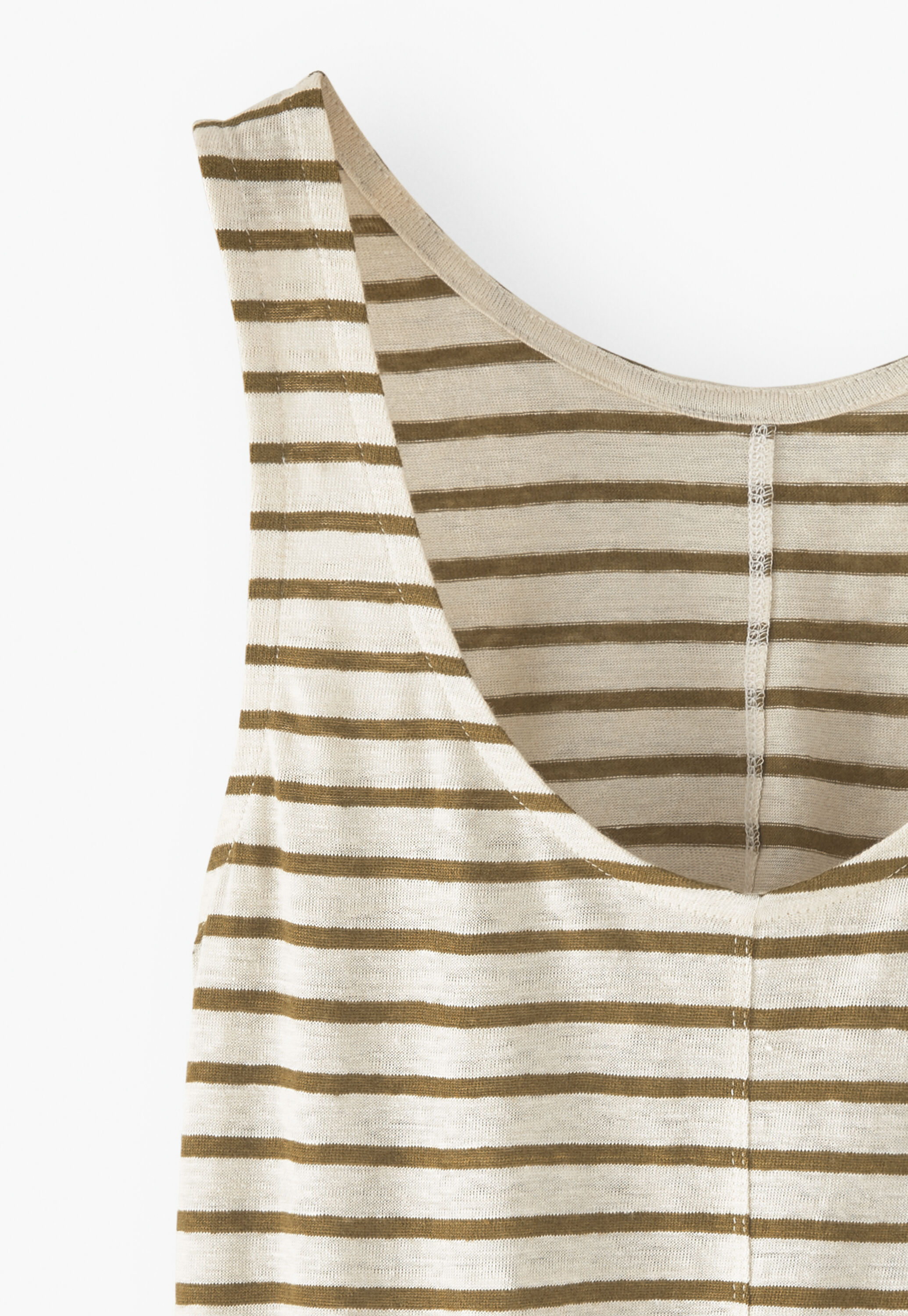 Striped vest, Golden olive, large