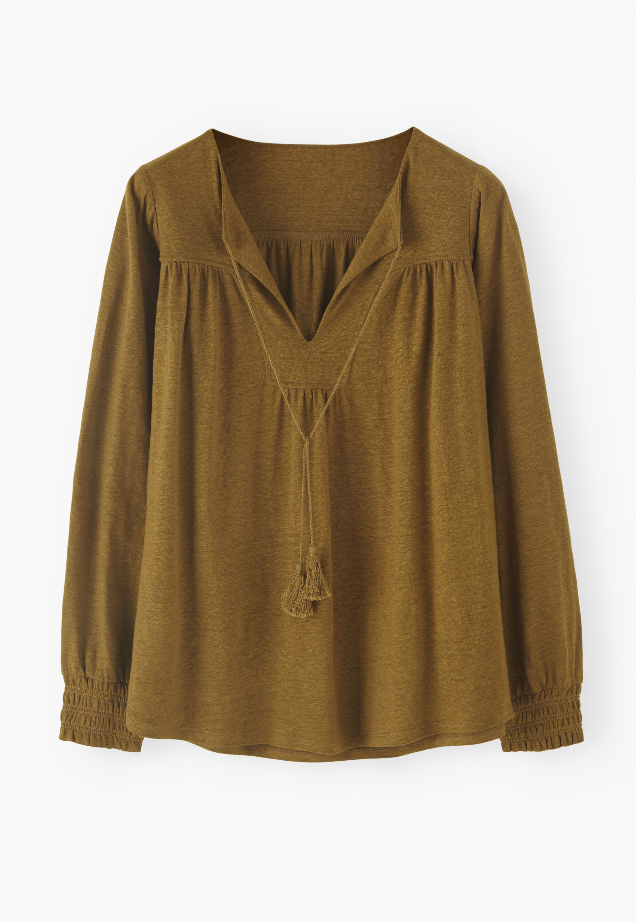 Gathered top, Olive khaki, large