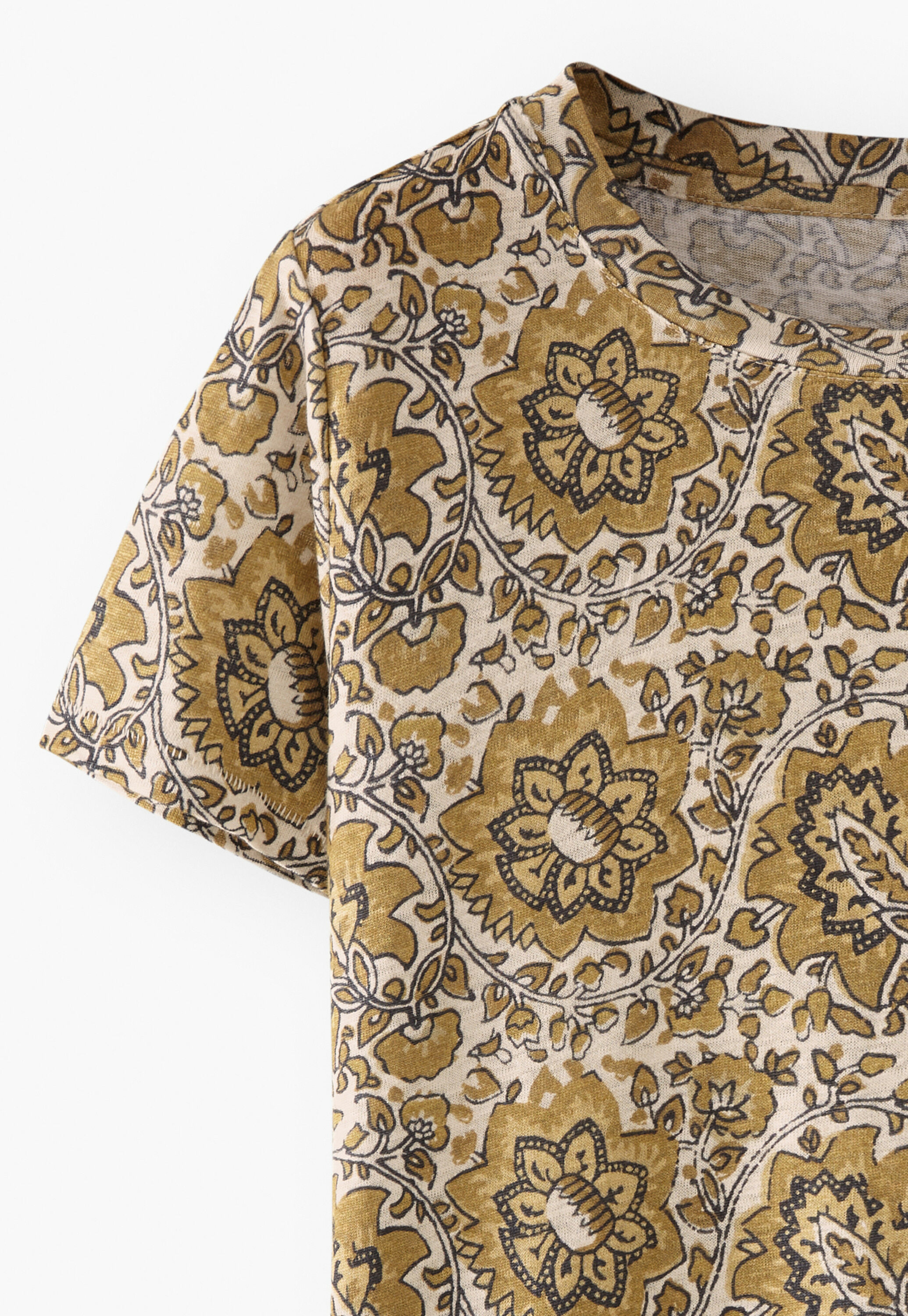 Printed T-shirt, Ecru gold, large