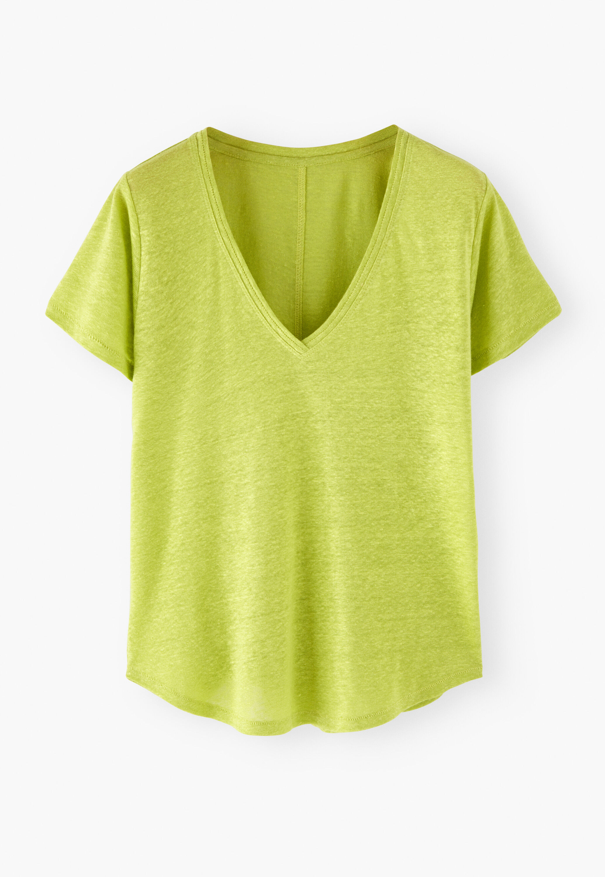 V-neck top, Bright lime, large