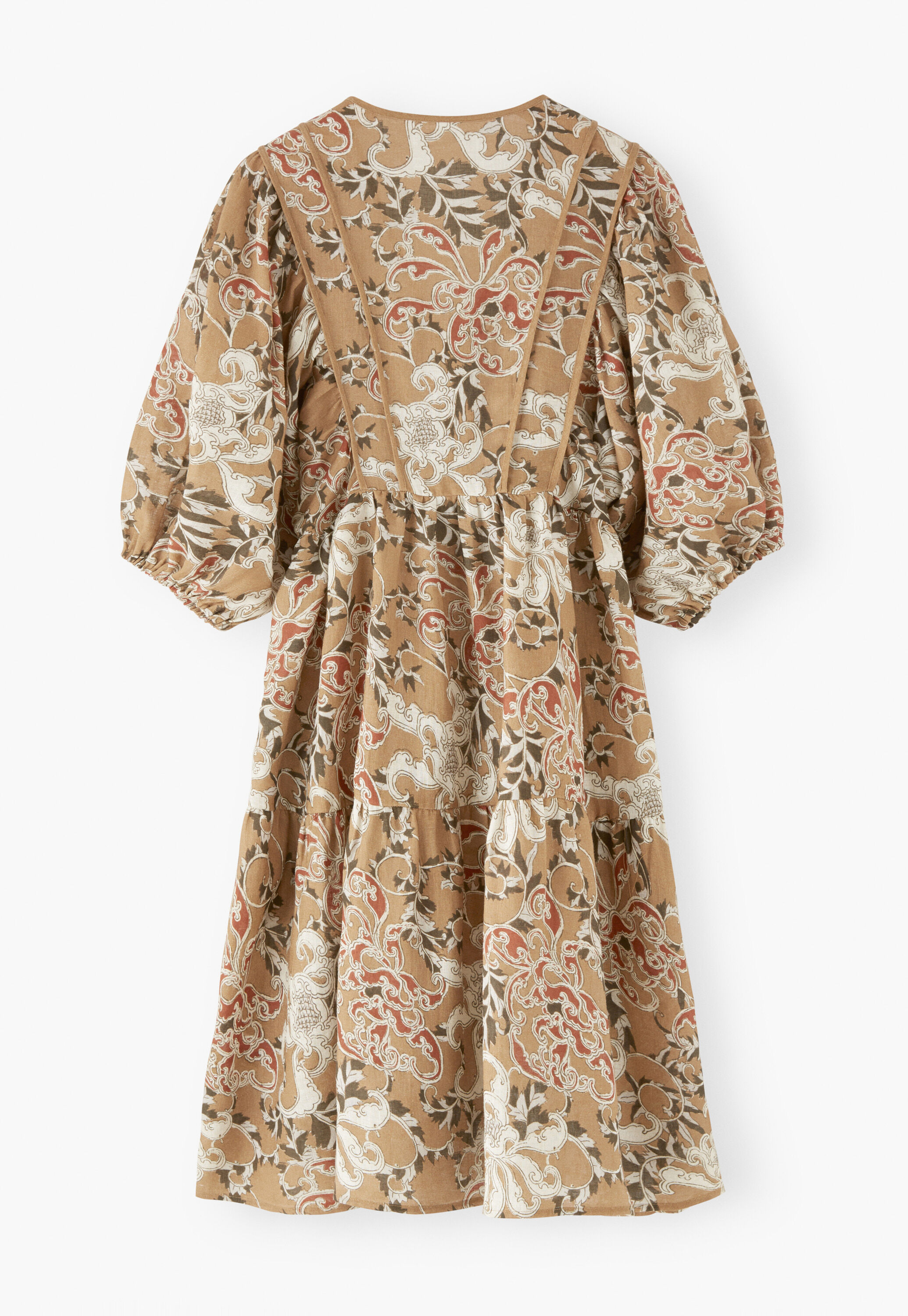 Printed dress, Sepia red, large