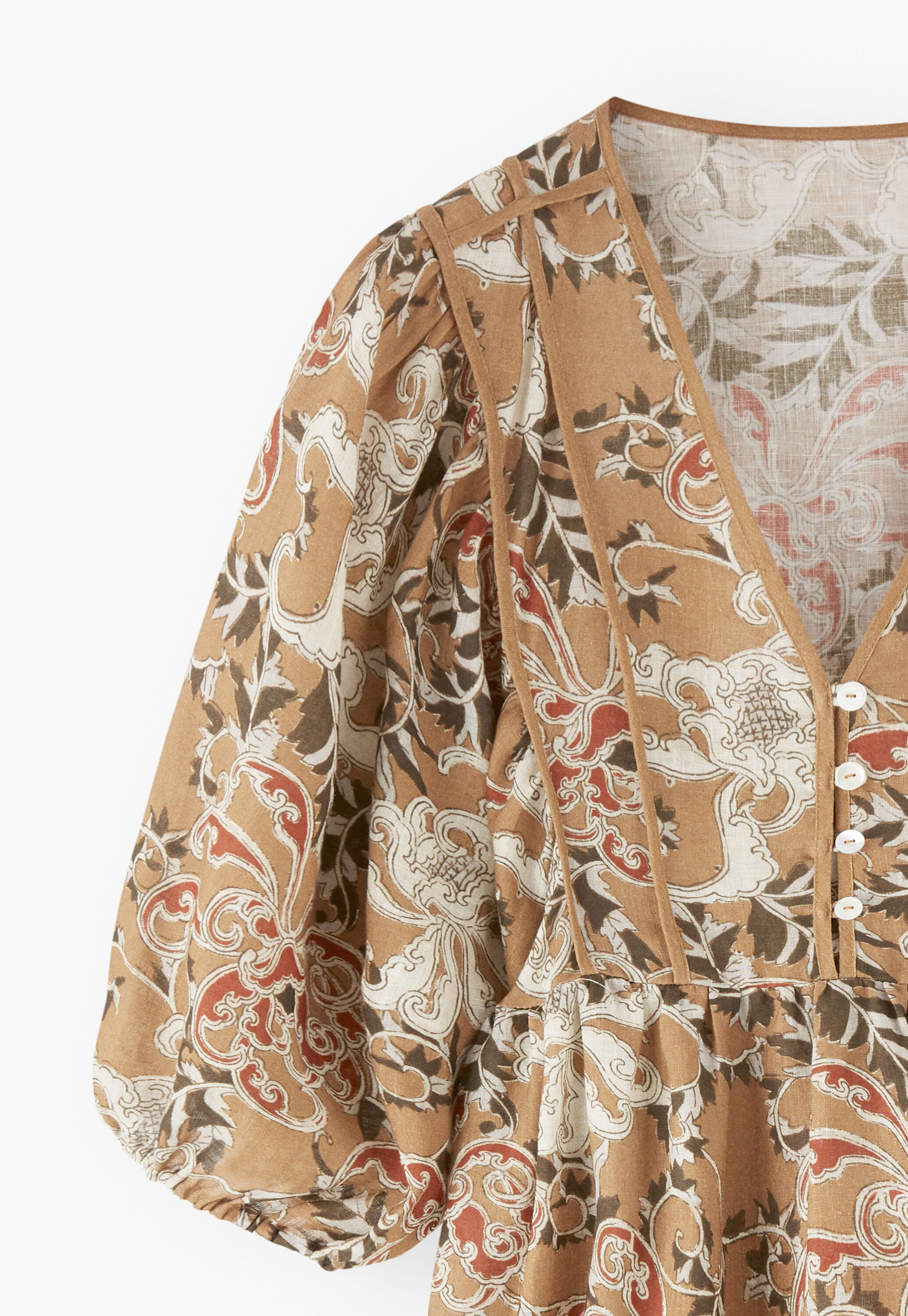 Printed dress, Sepia red, large