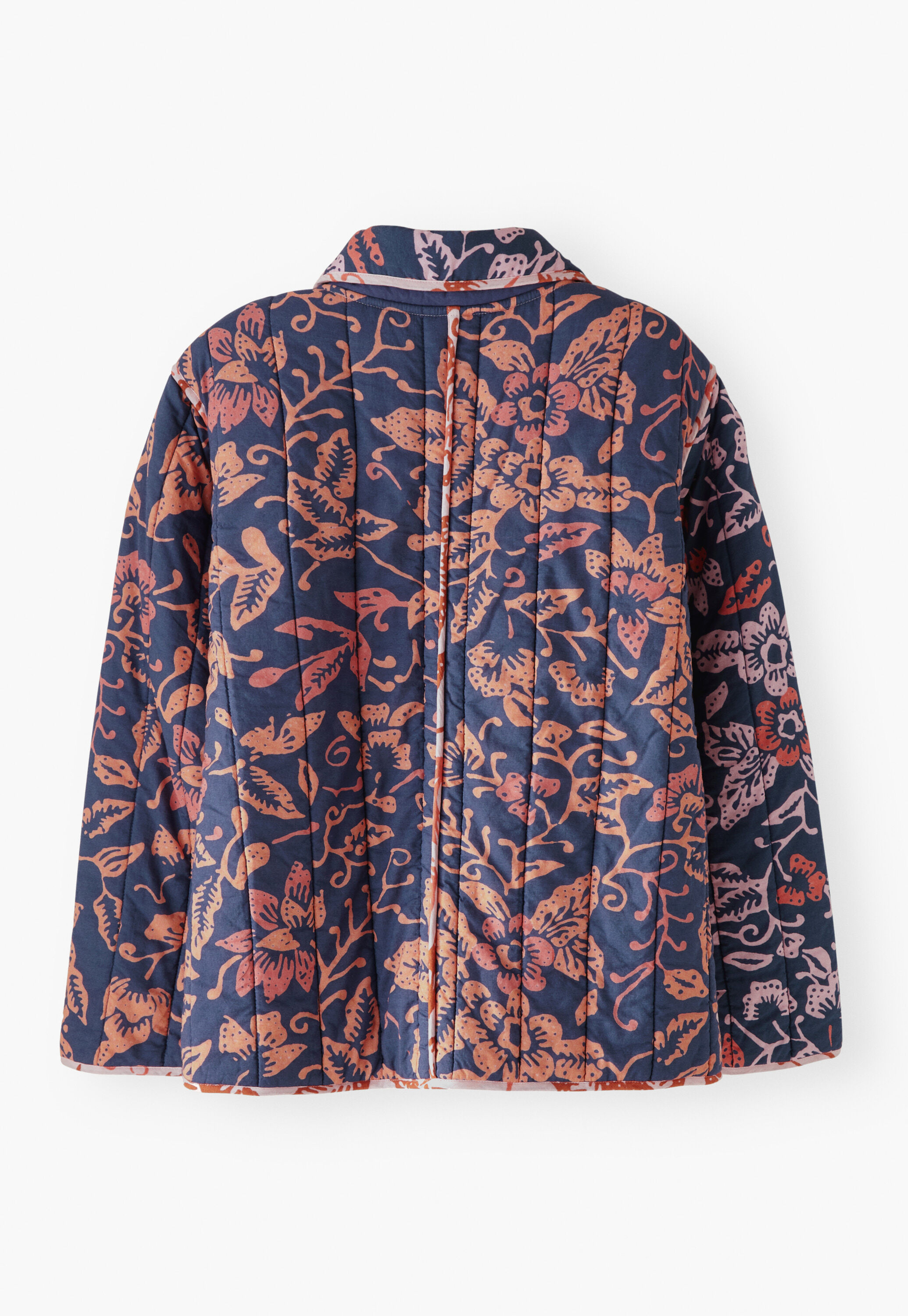 Printed quilted jacket, Orange ink, large