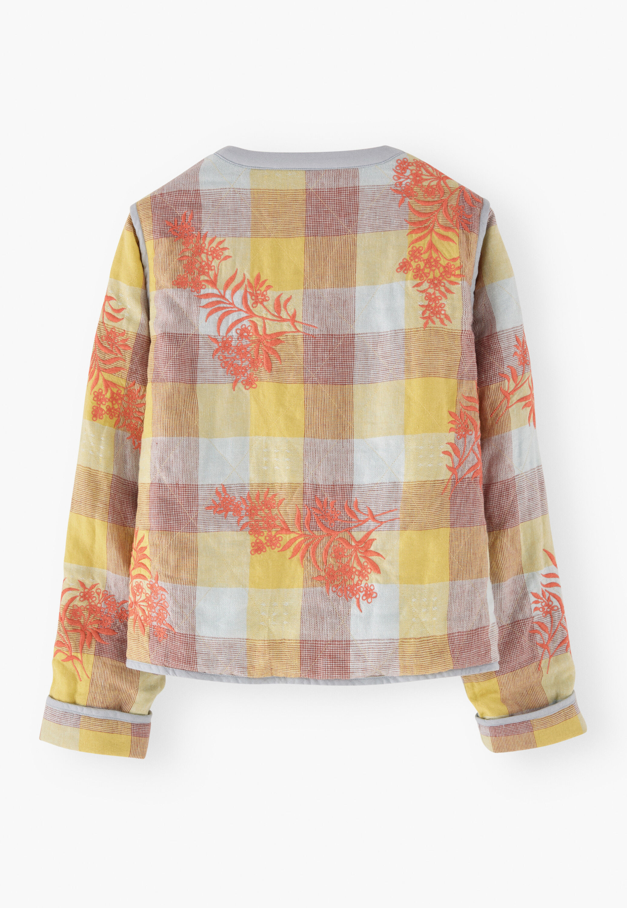 Embroidered gingham jacket, Yellow brick, large