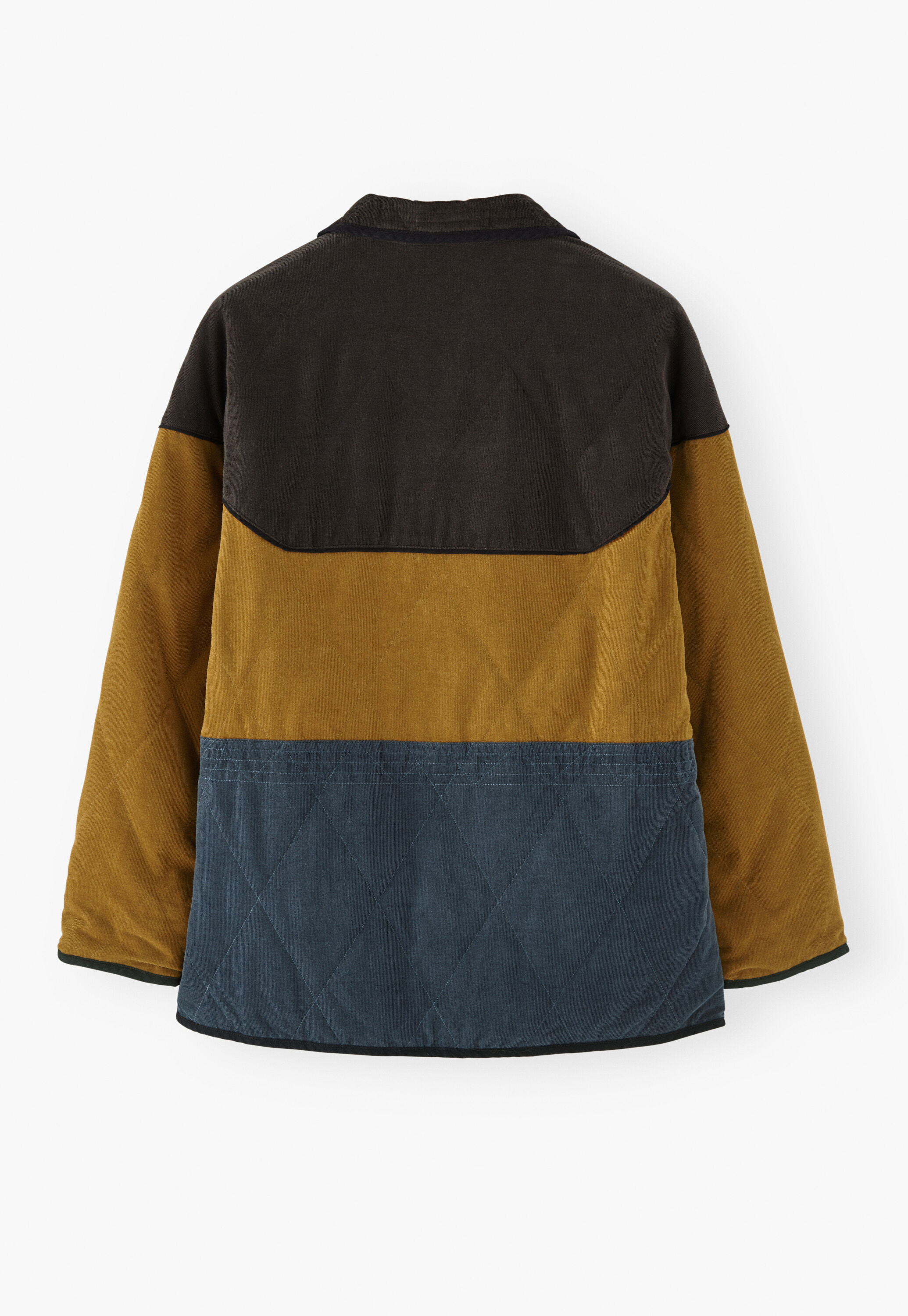 Panelled cord coat, Petrol ochre, large