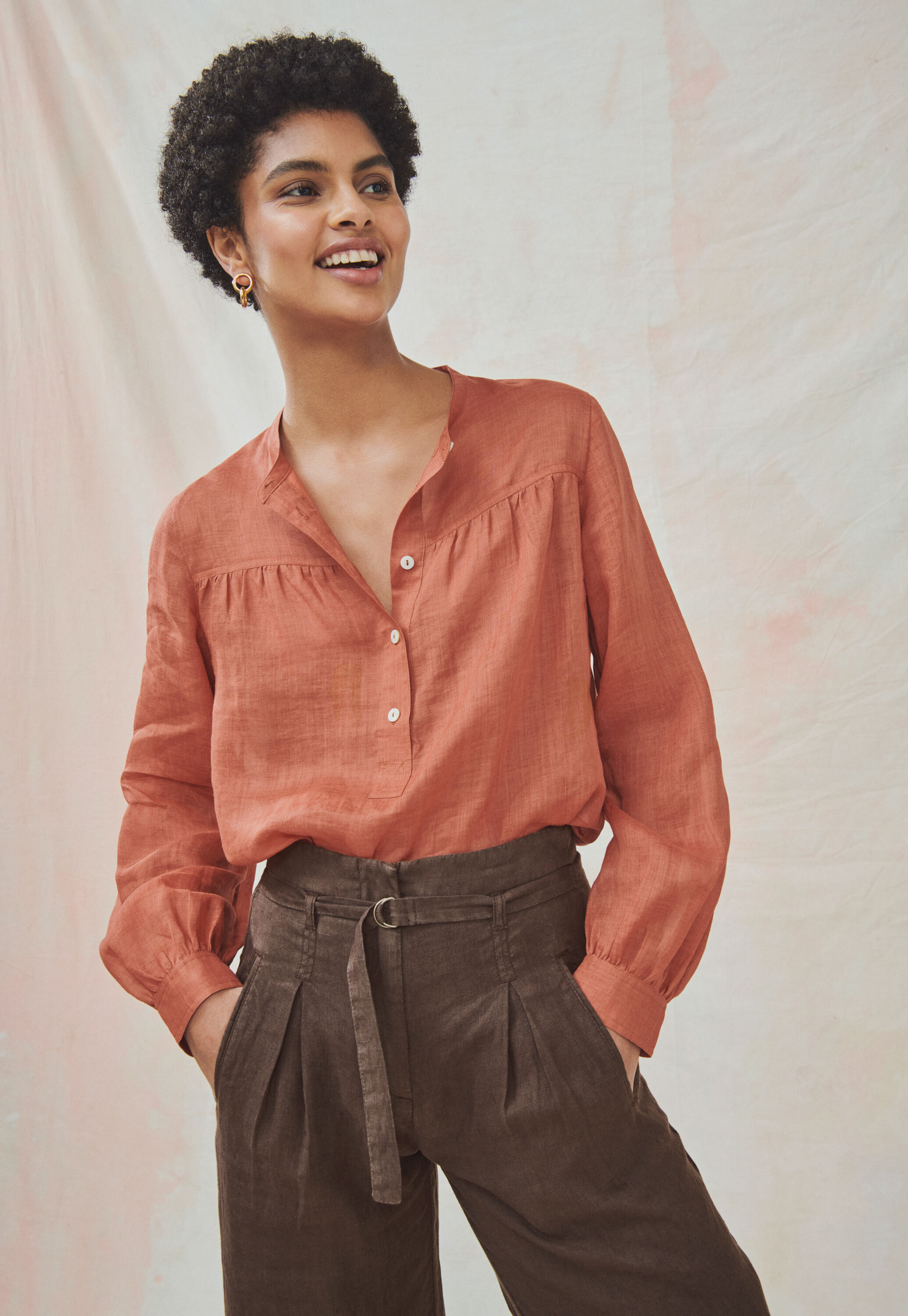 Half-placket blouse