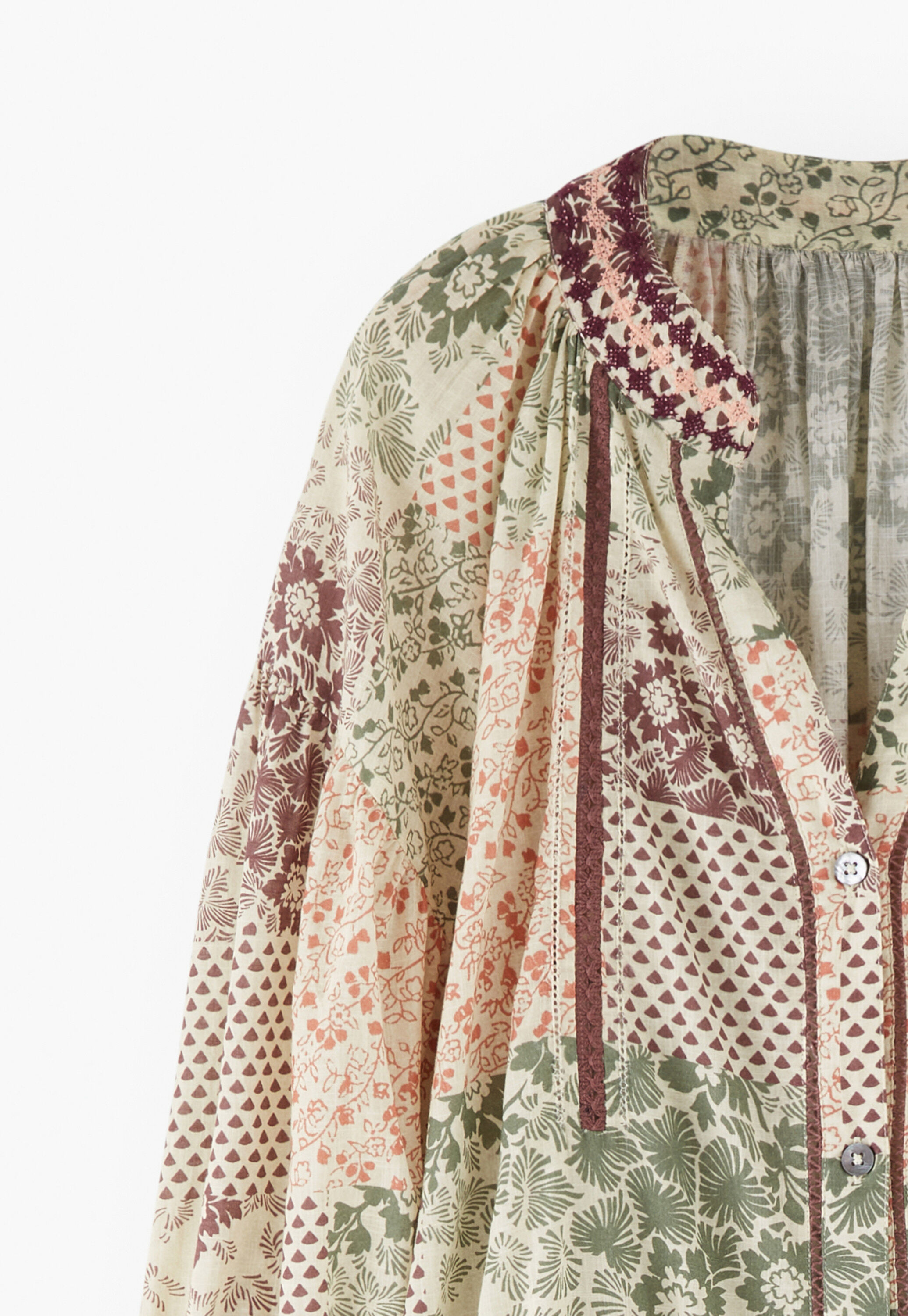 Patch print kaftan