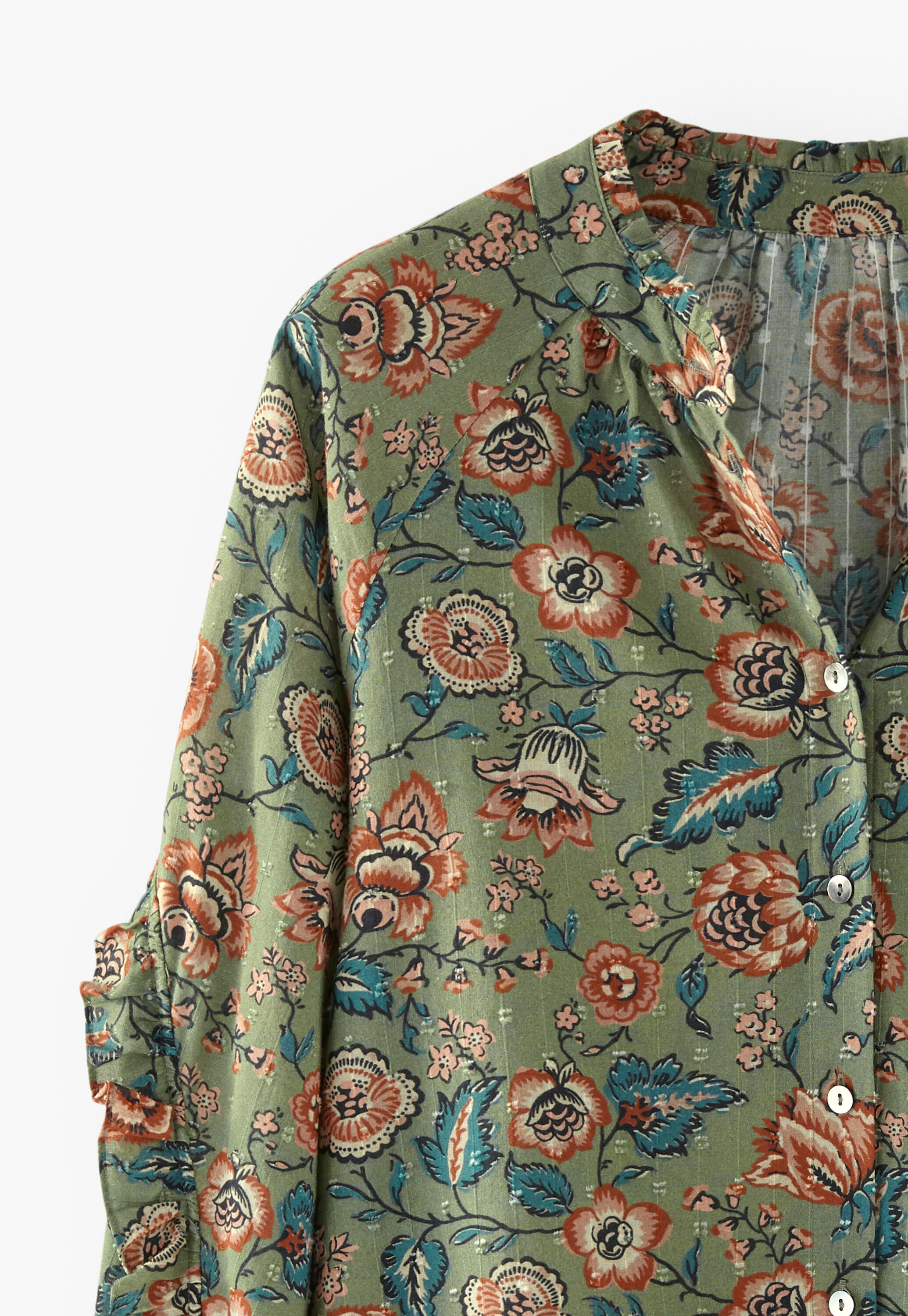 Printed Swiss-dot blouse