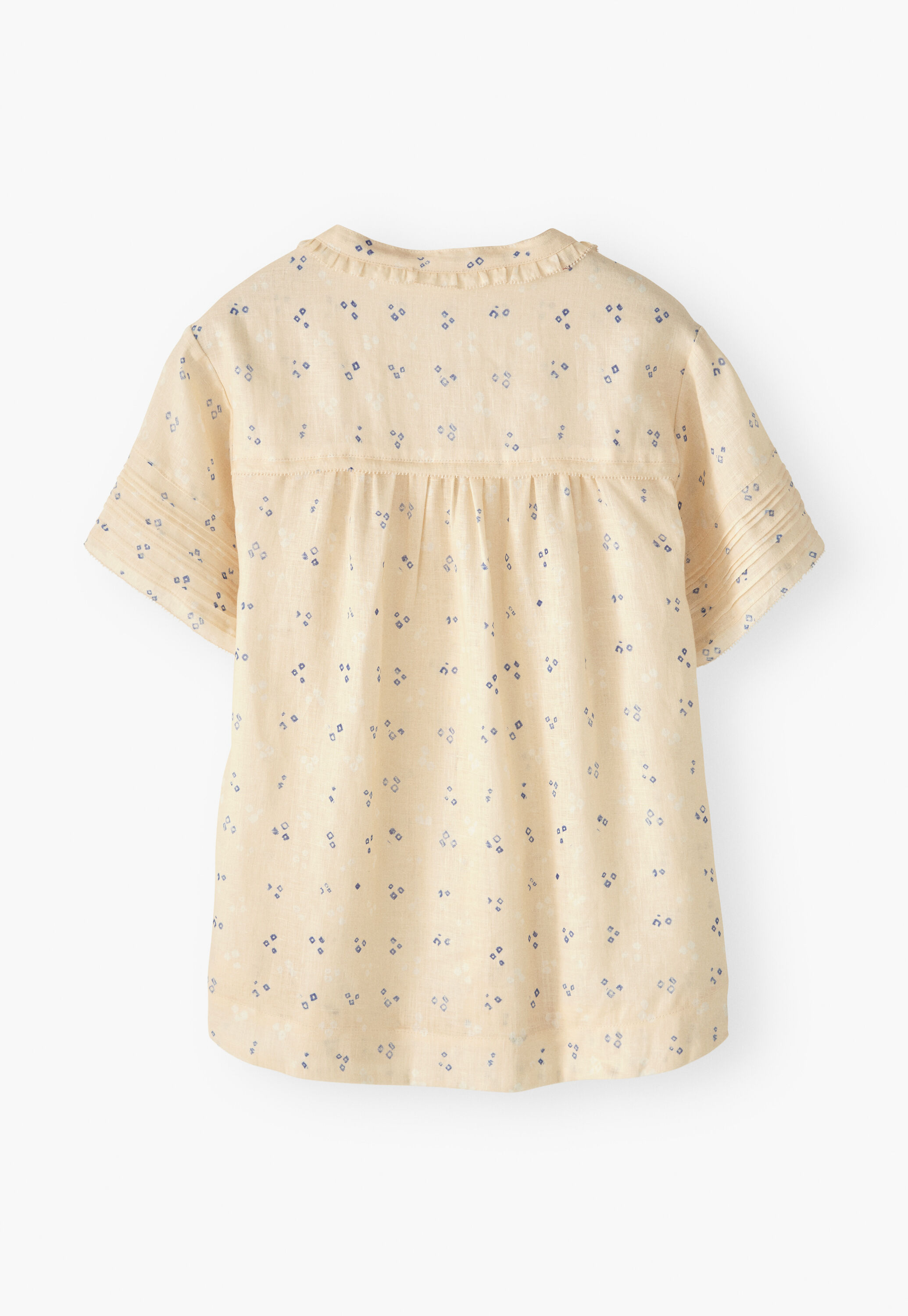 Printed pintuck blouse