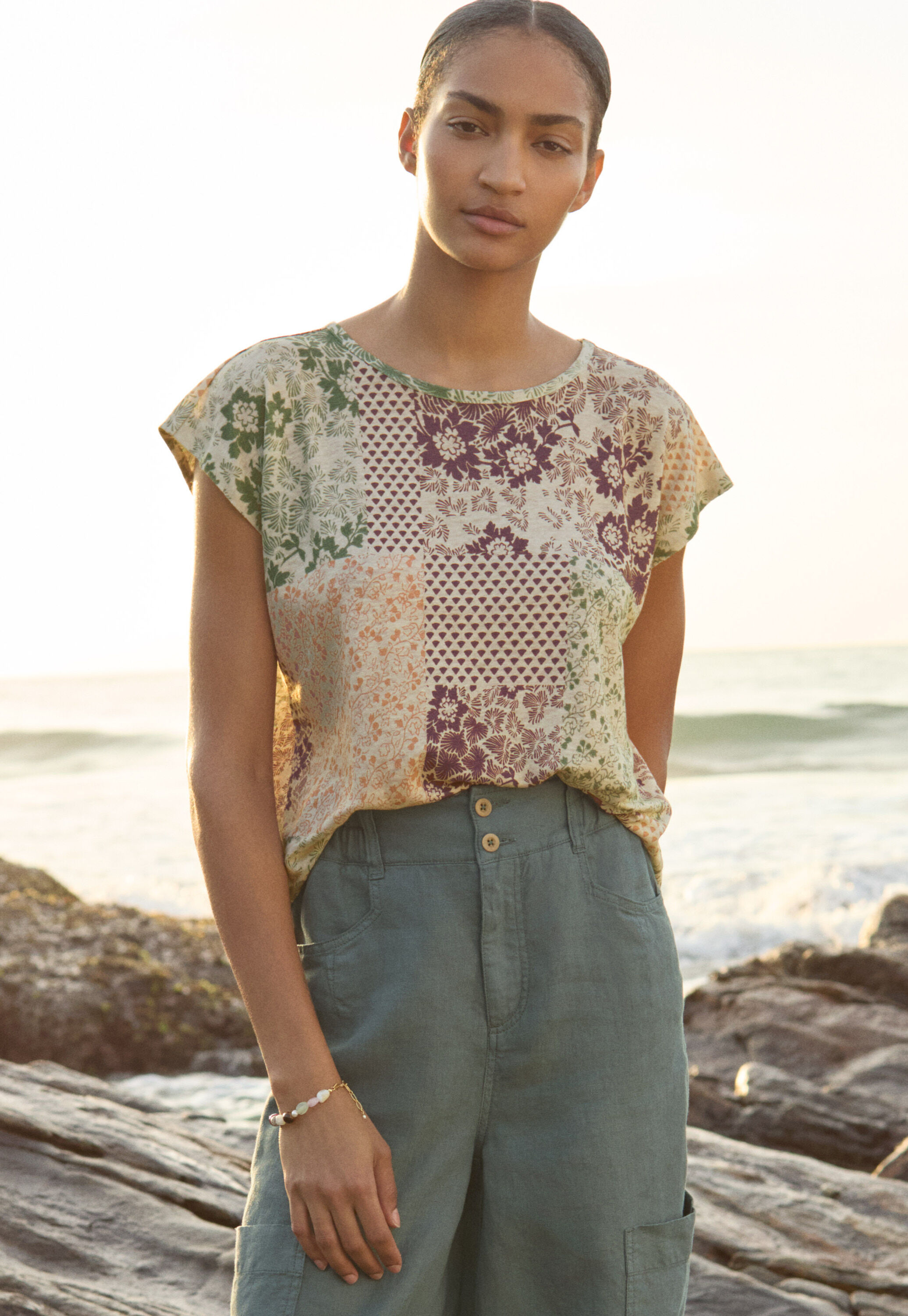 Printed jersey top