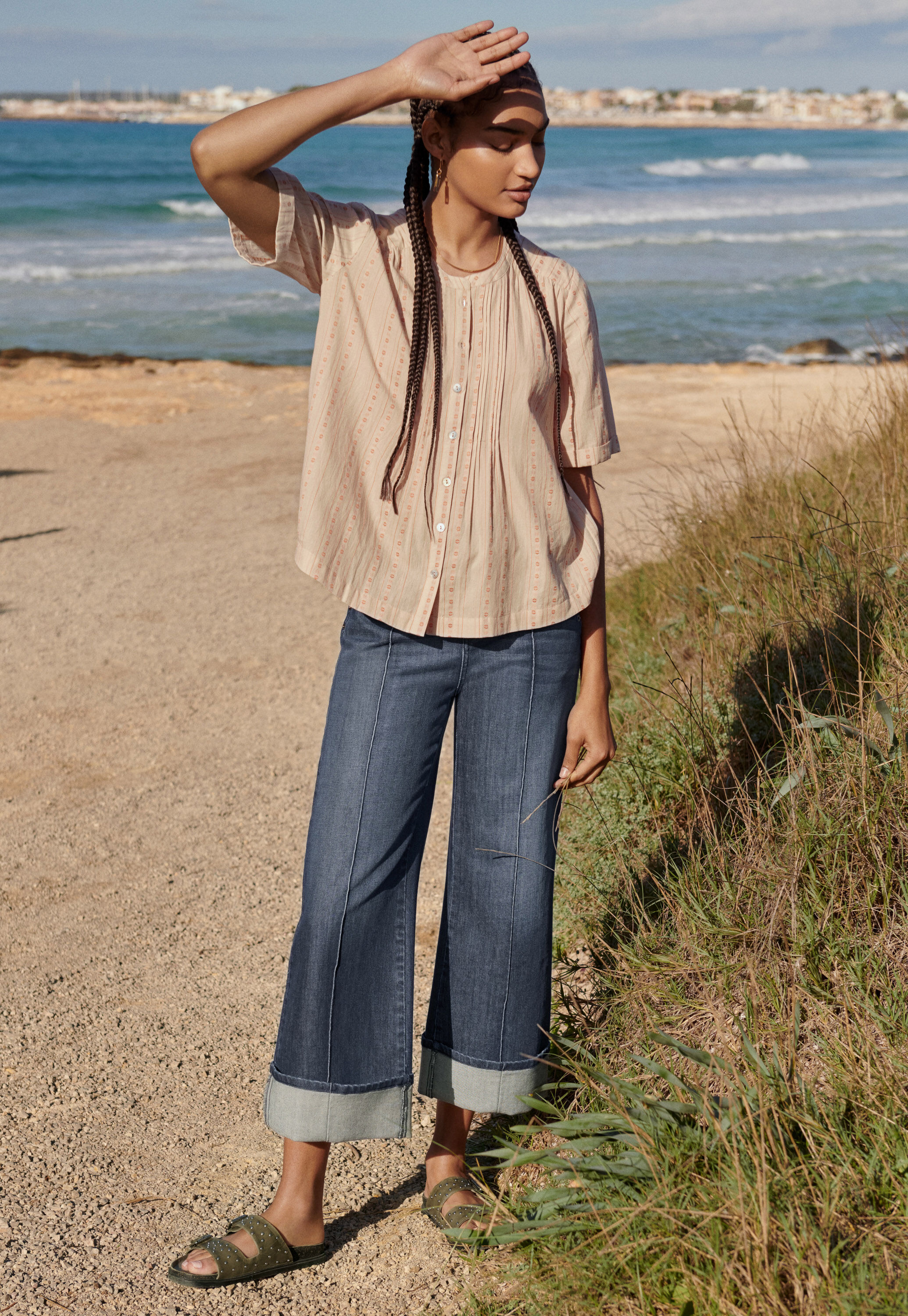 Jacquard blouse, Natural pink, large