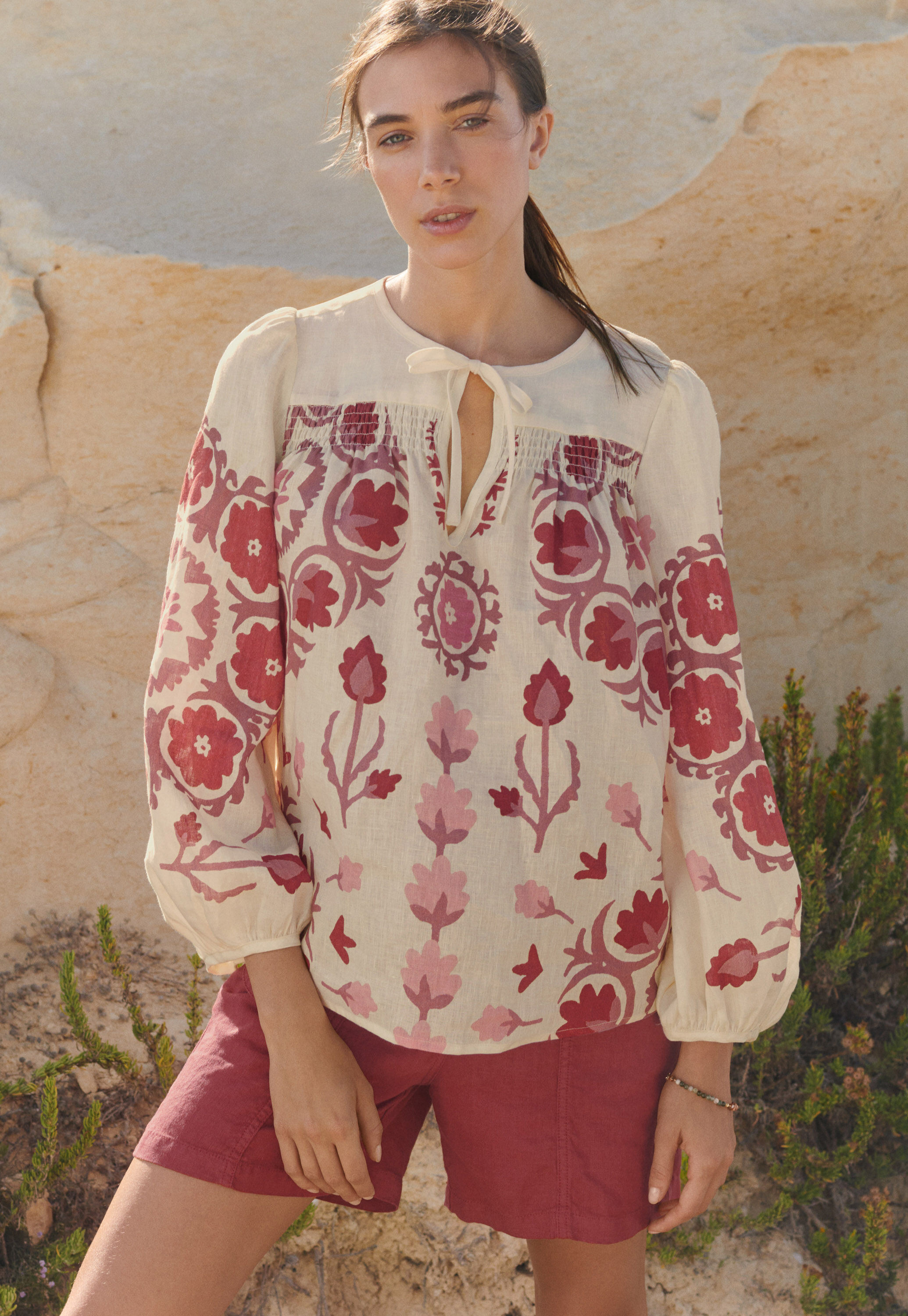Printed boho blouse
