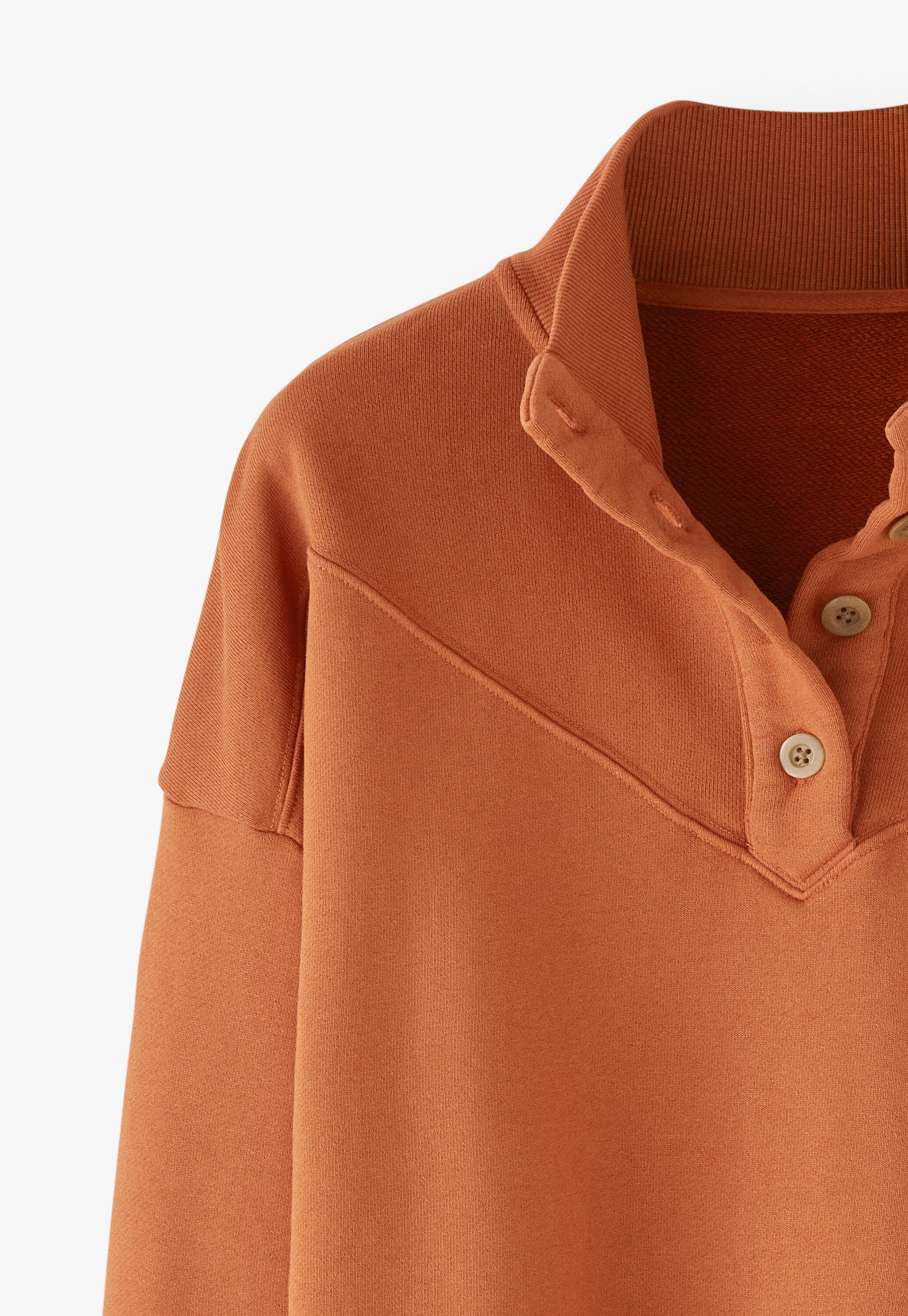Funnel-neck sweatshirt, Burnt orange, large