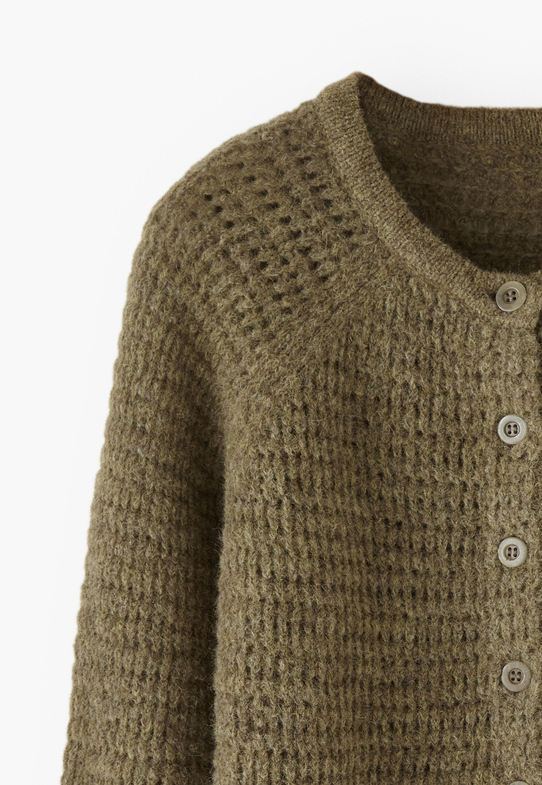 Button-through cardigan, Dark moss, large