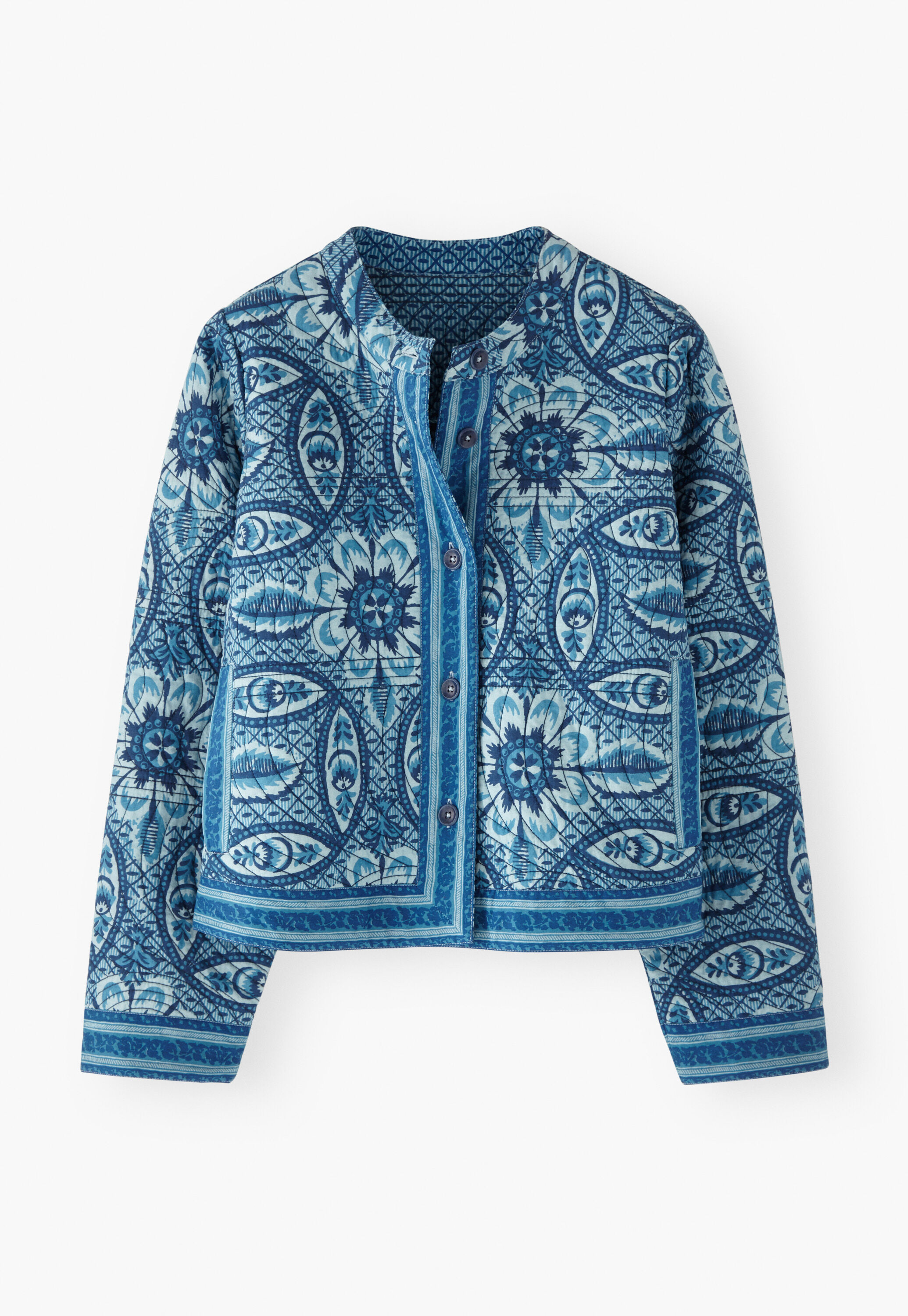 Statement printed jacket, Blue aqua, large