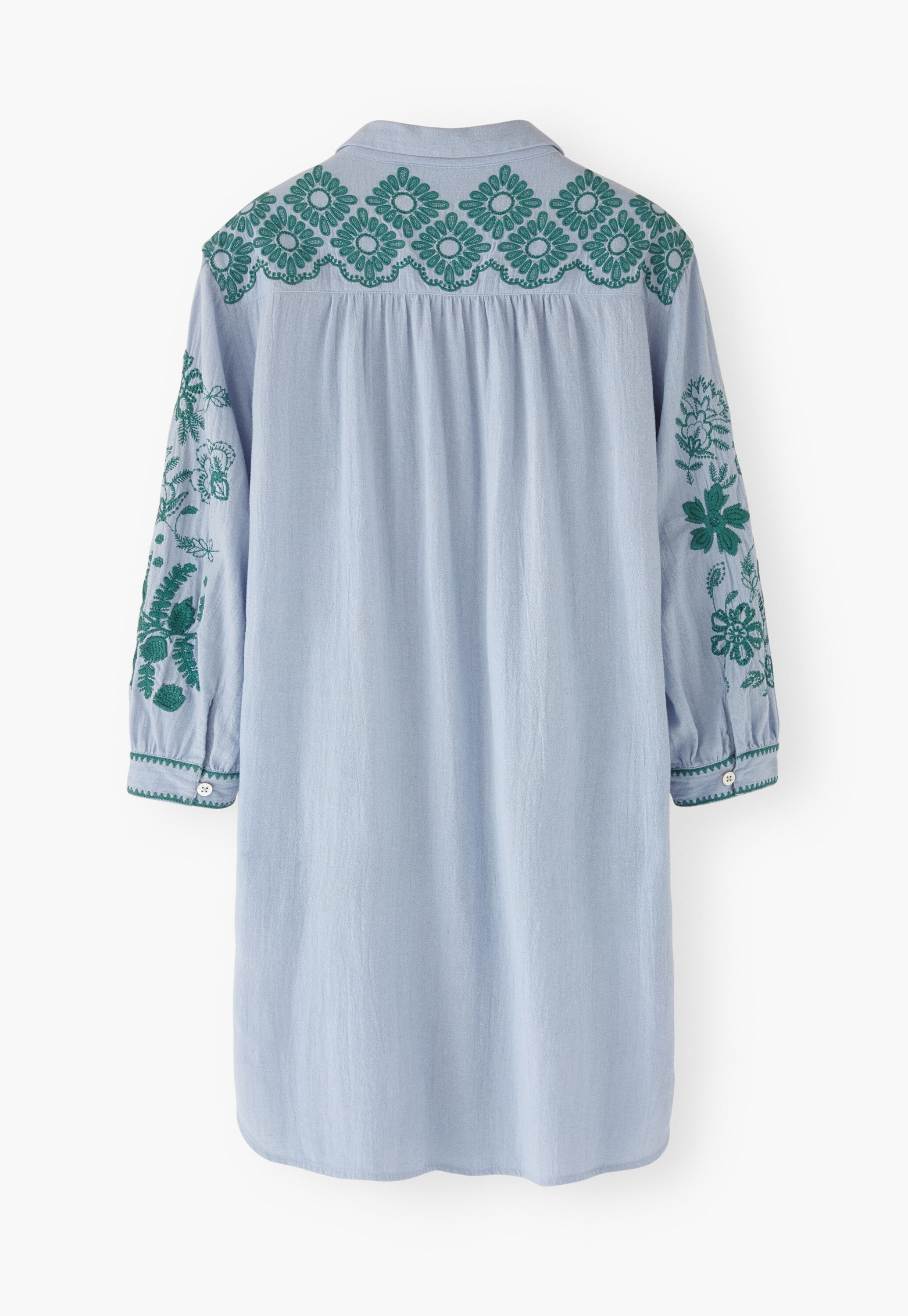 Placement embroidery dress, Light cornflower, large
