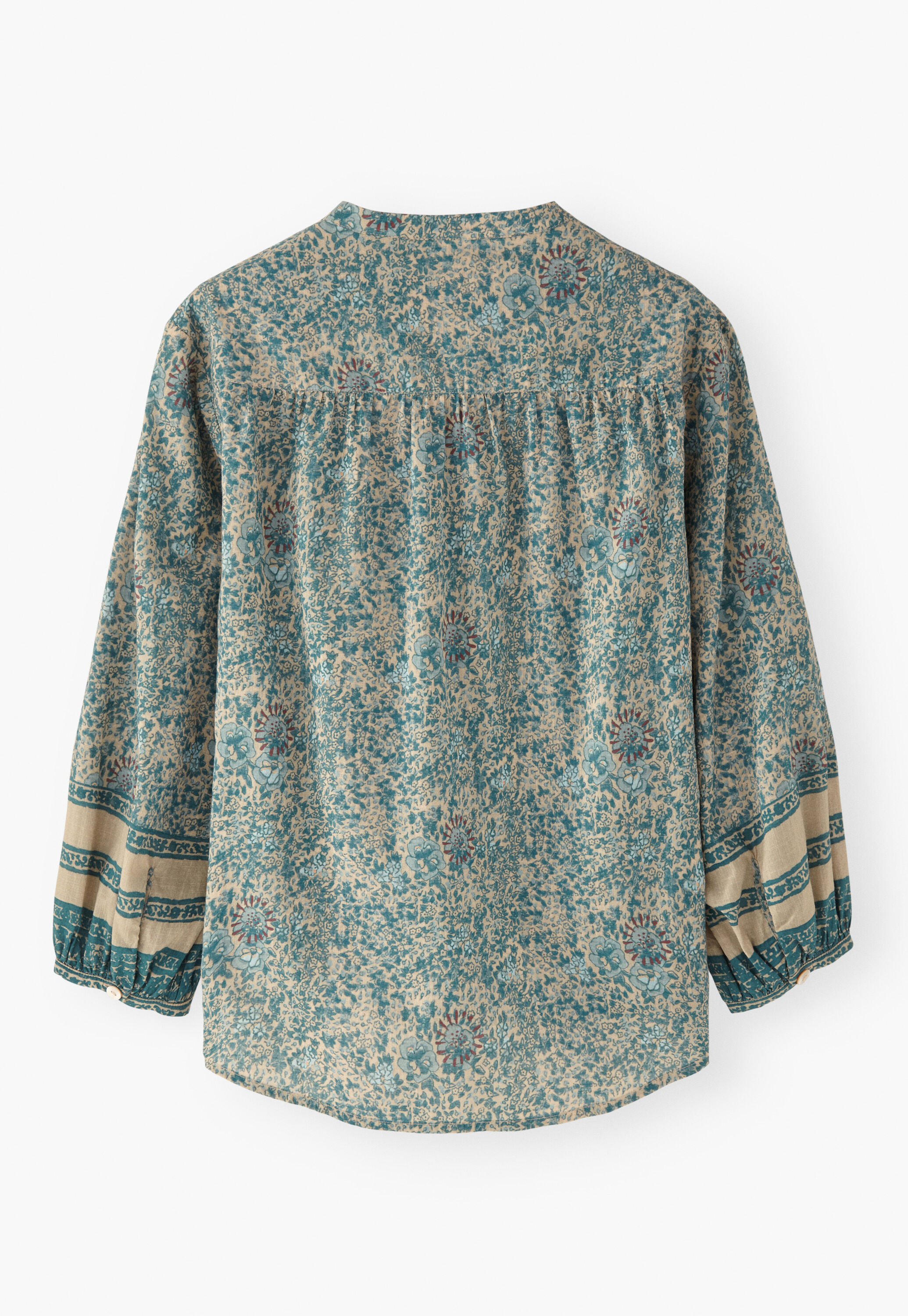 Printed boyfriend blouse, Blue stone, large