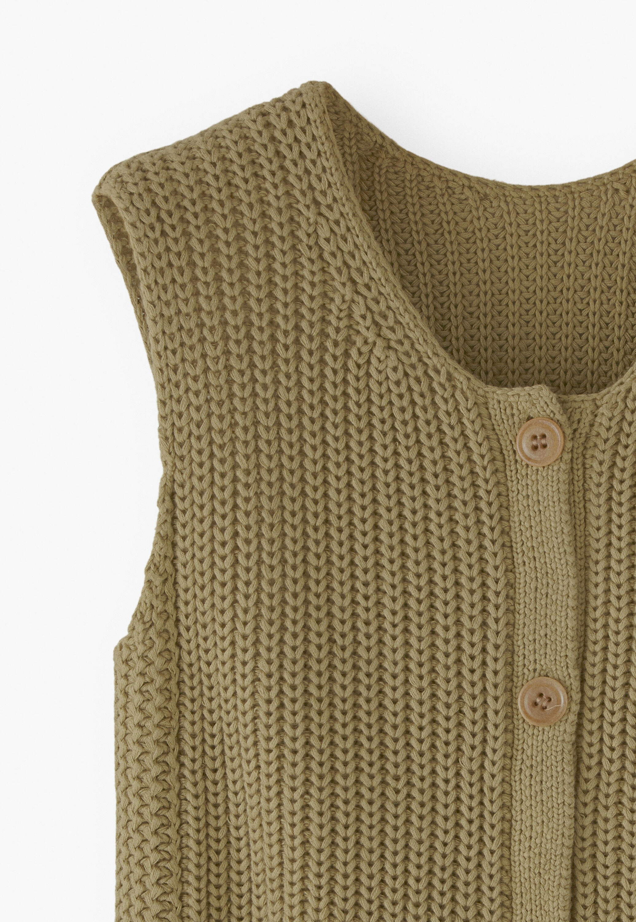 Sleeveless cardigan, Khaki olive, large