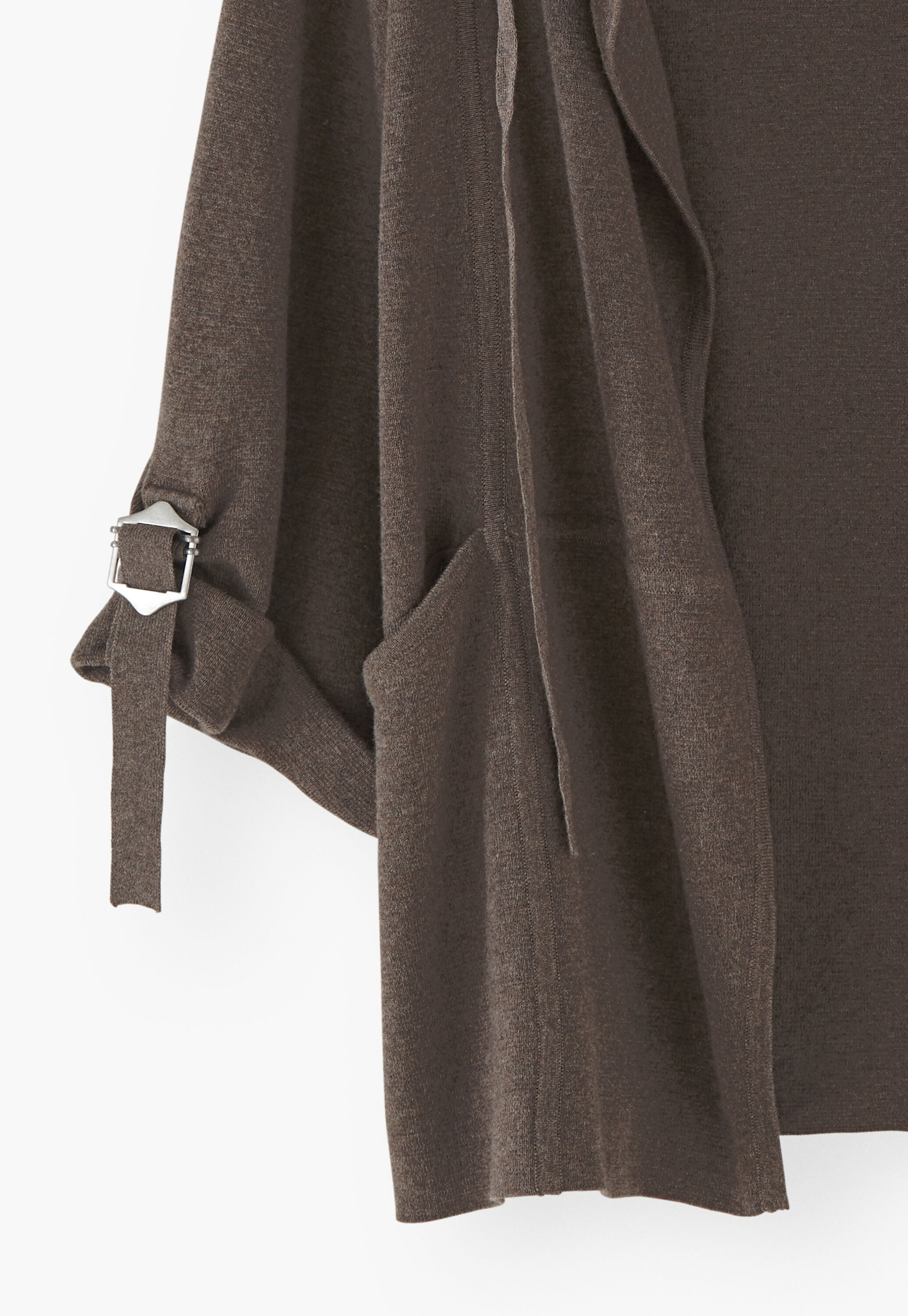 Knitted hooded jacket, Chocolate marl, large