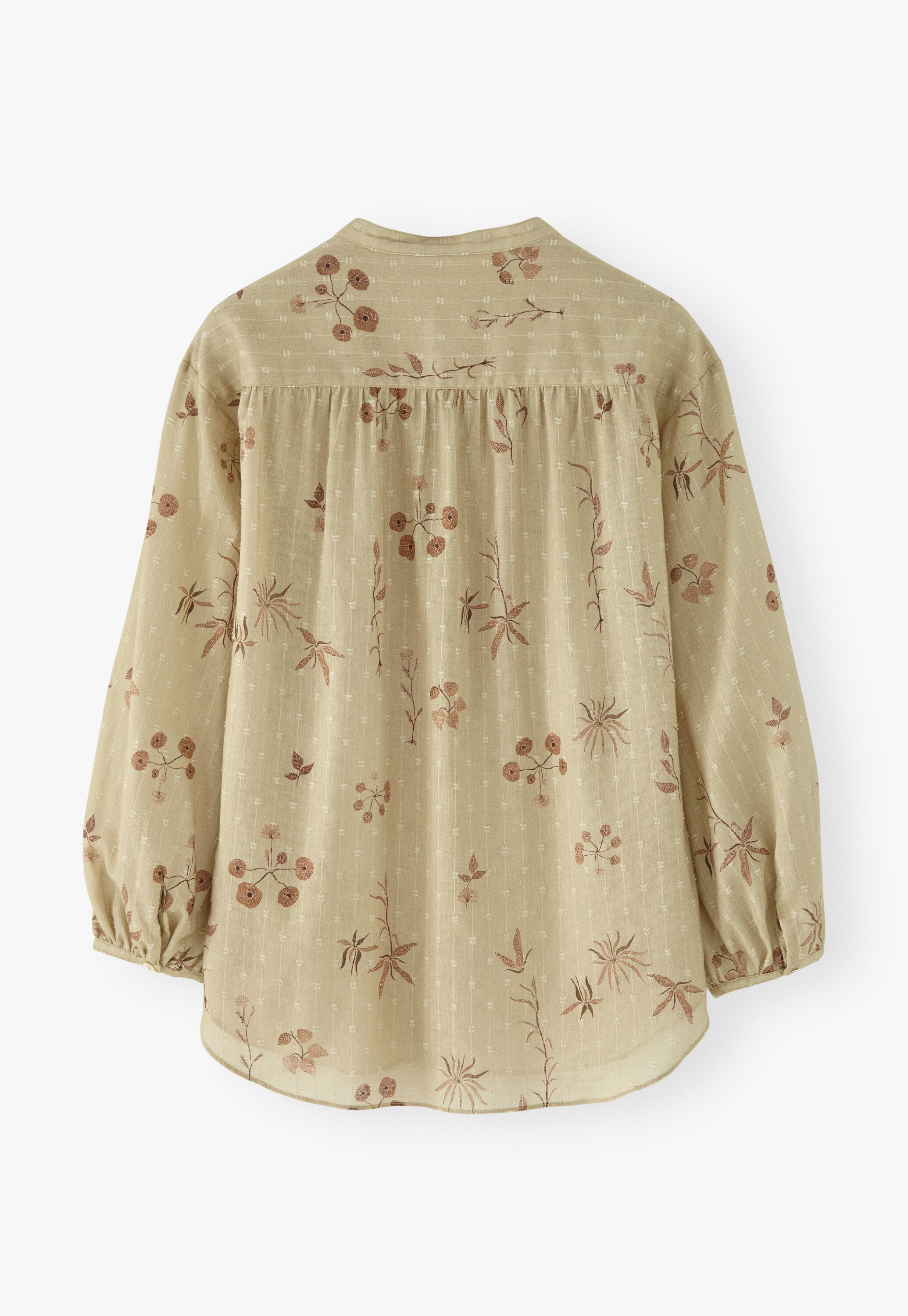 Printed boyfriend shirt, Pecan sand, large