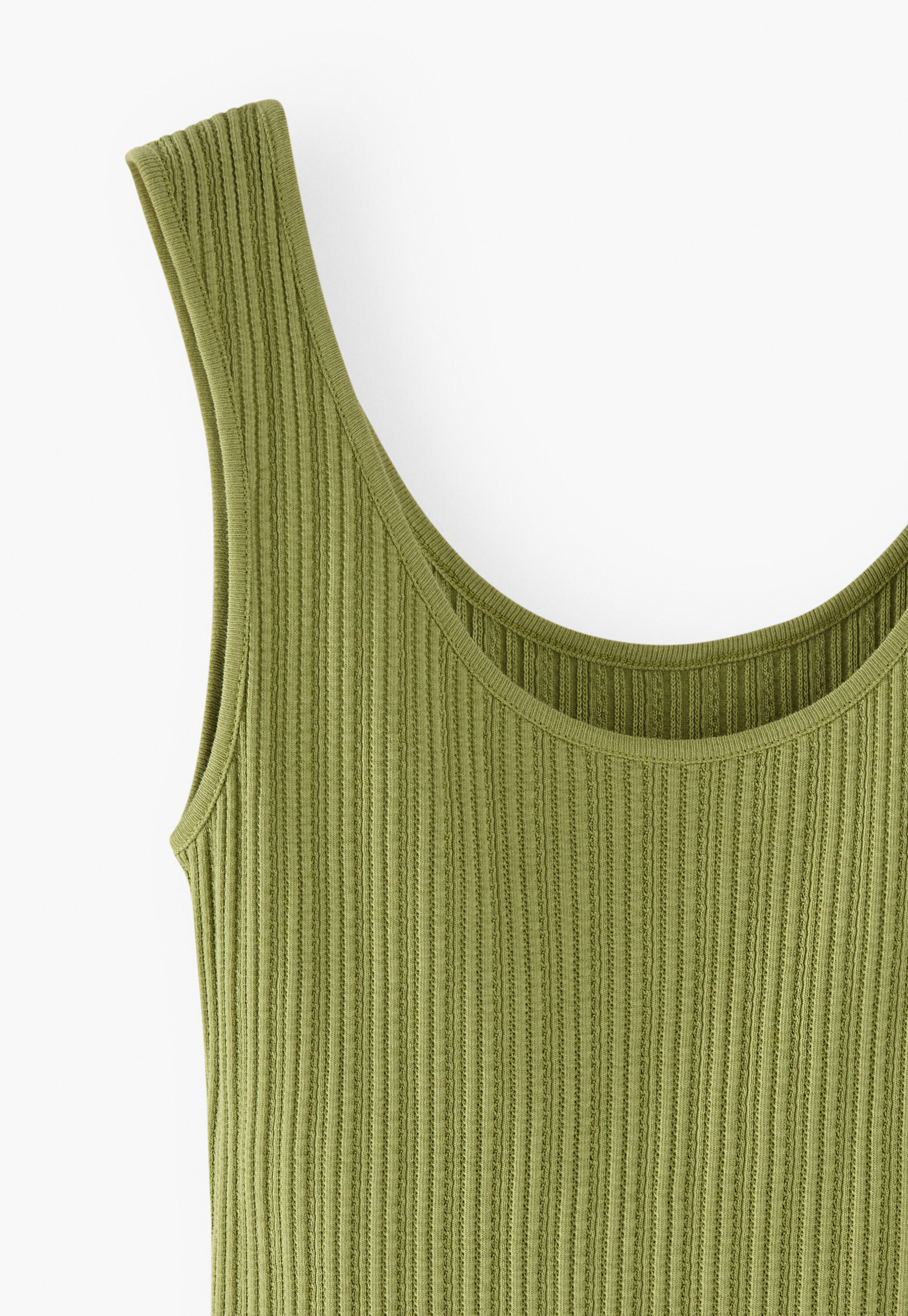 Lace-rib vest, Fern, large