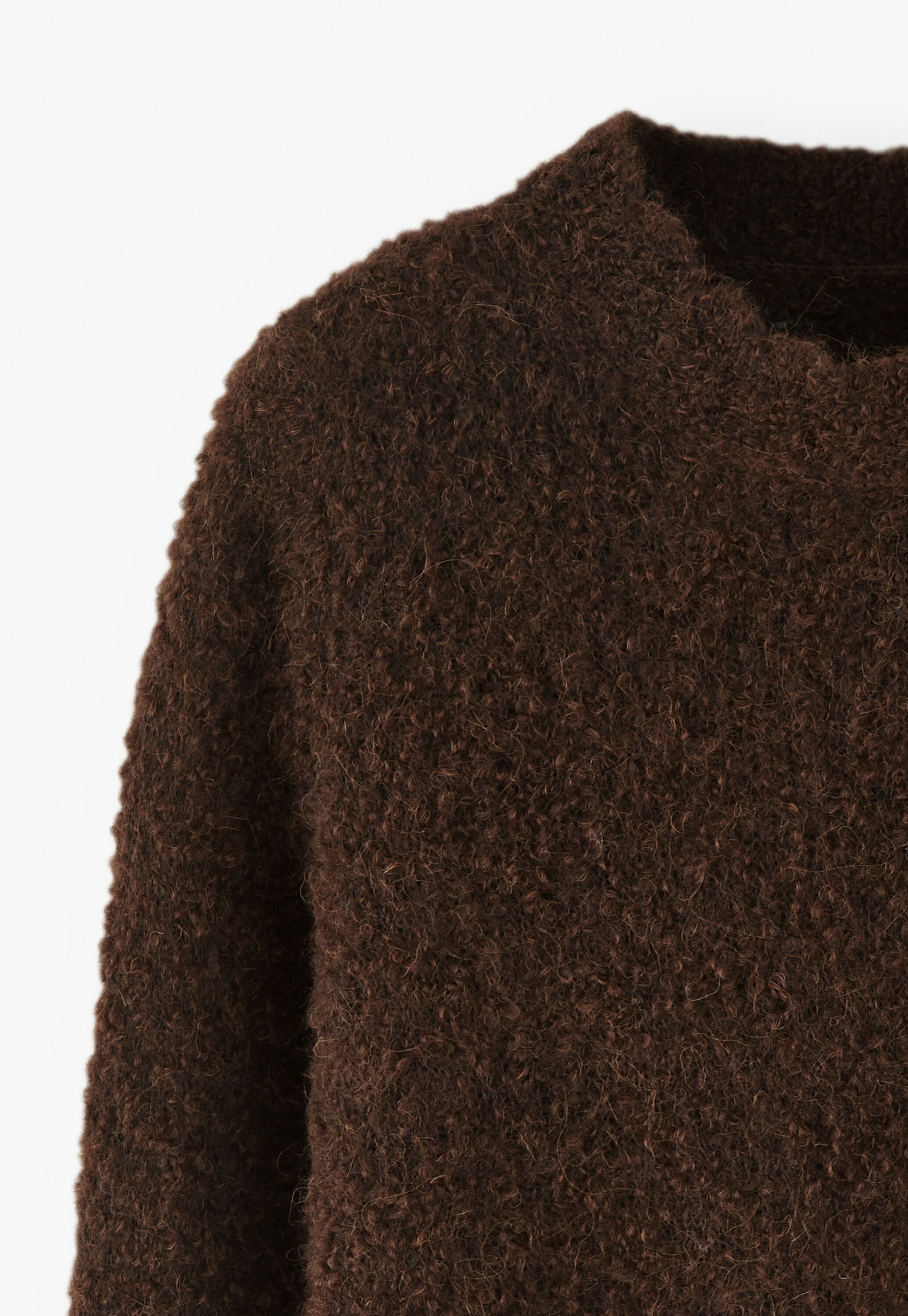 Round-neck sweater, Dark chocolate, large