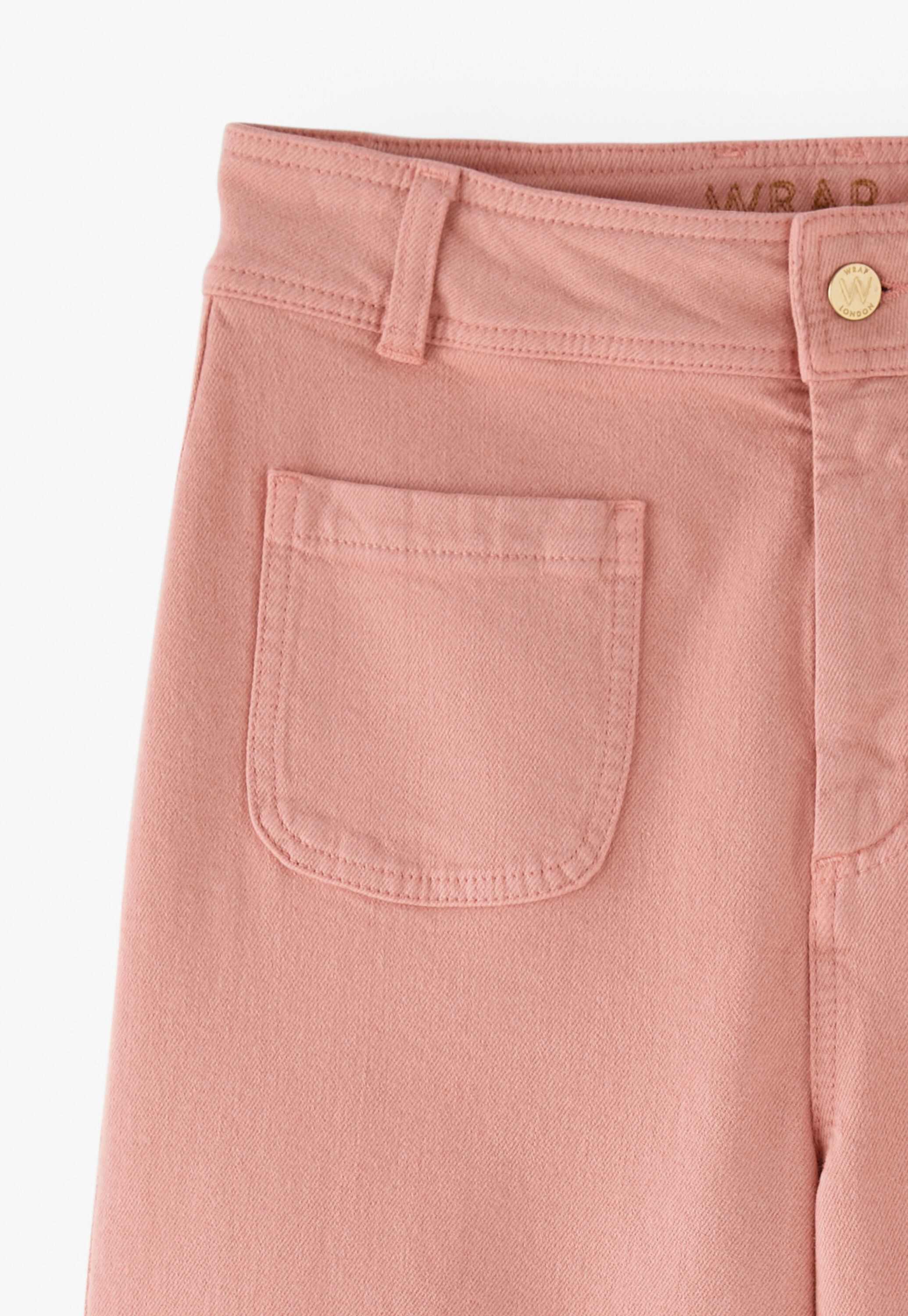 Cropped wide-leg trousers, Peach pink, large
