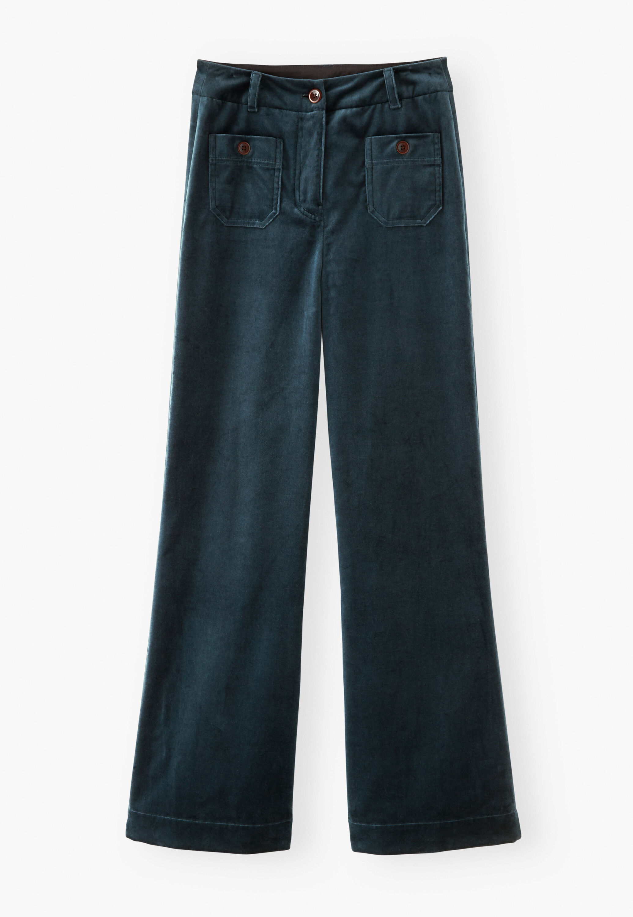 Velvet wide-leg trousers