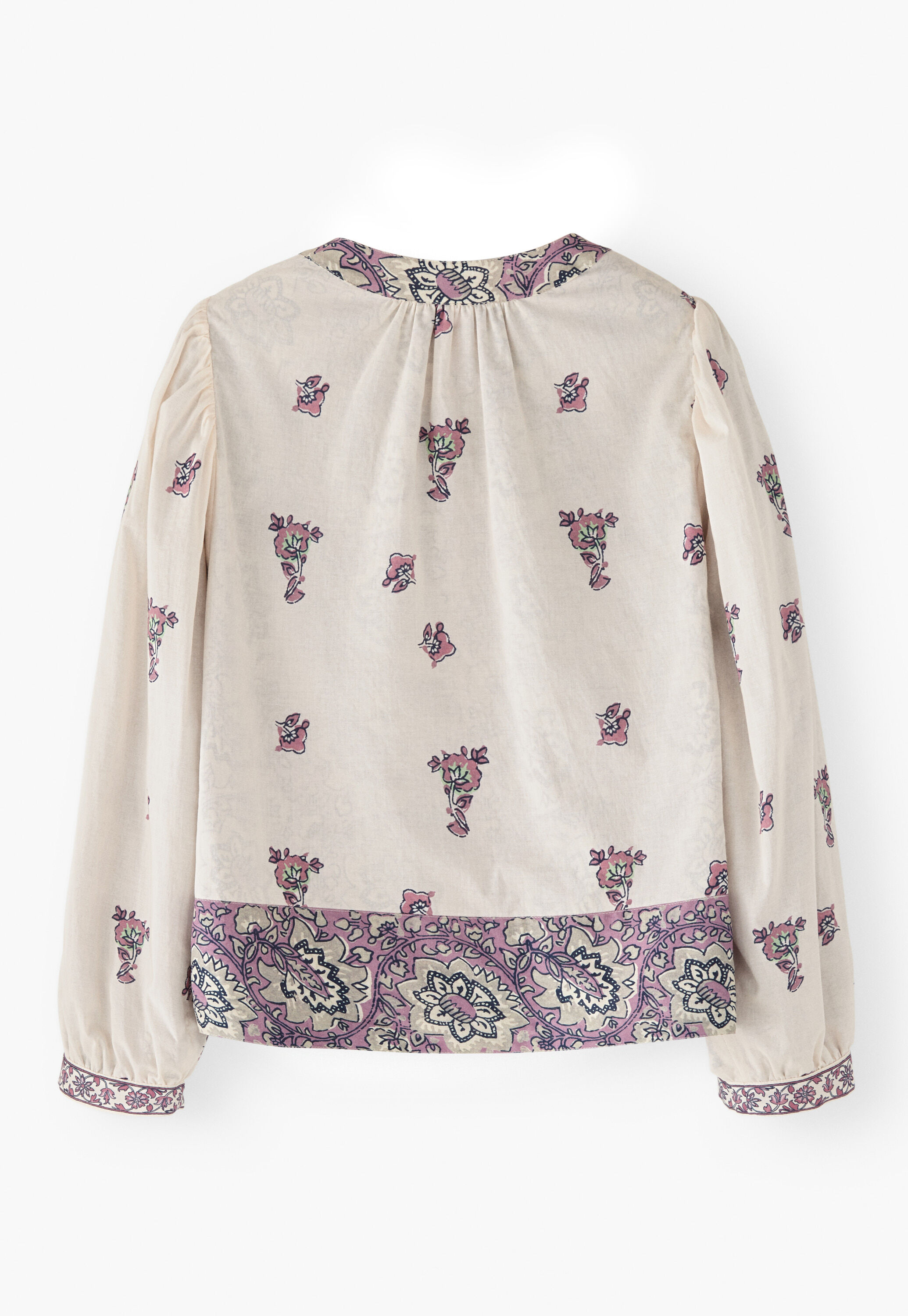 Reversible printed jacket, Ivory mauve, large