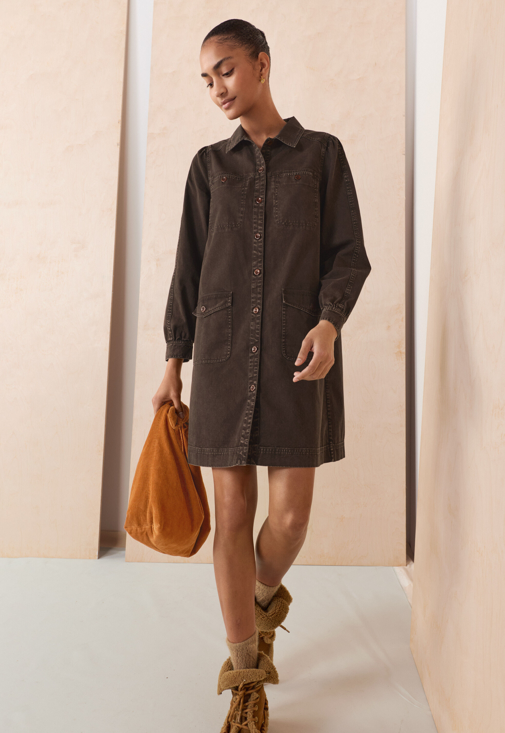 Garment-dyed dress