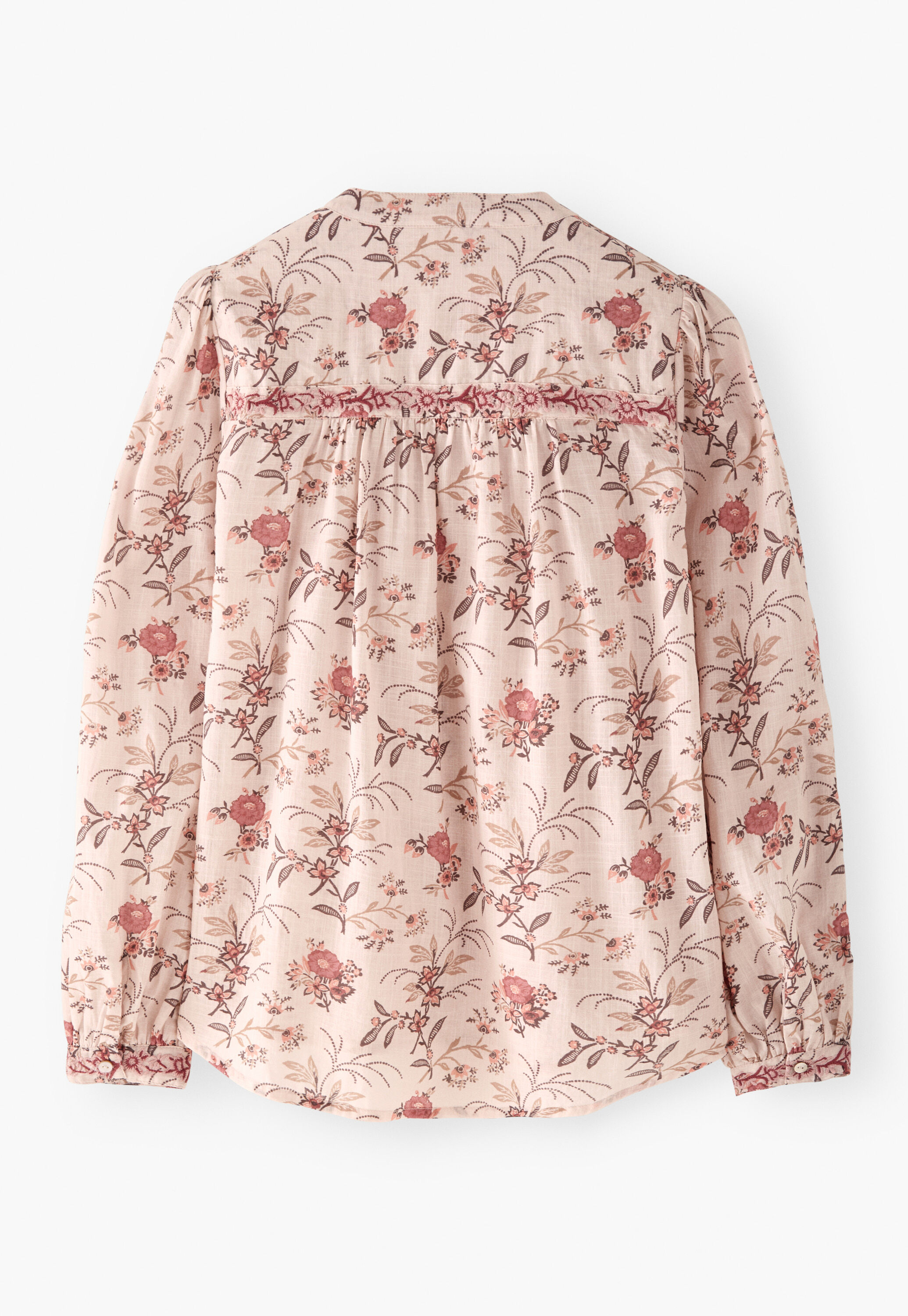 Embroidered printed blouse