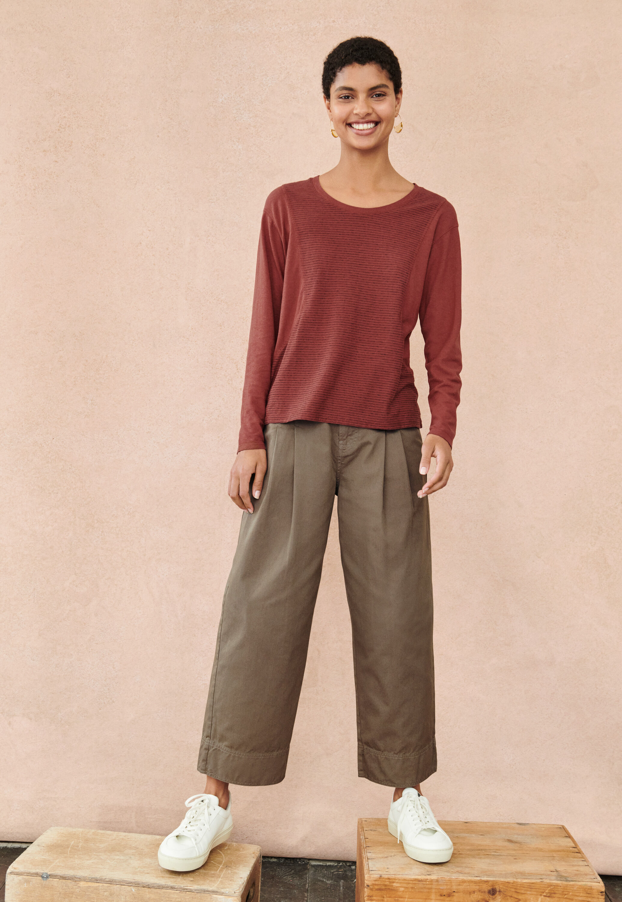 Stitch-detail trousers