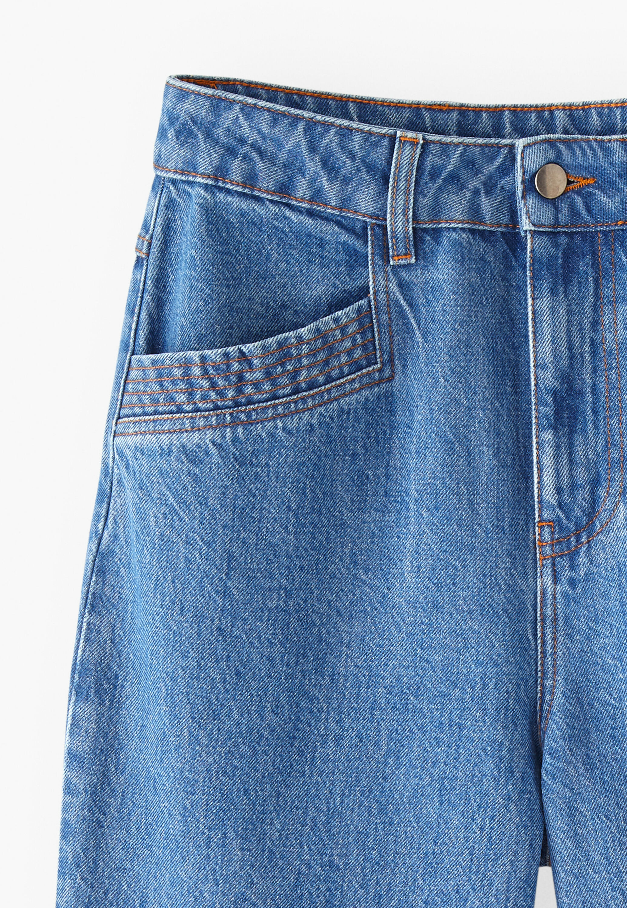 Gathered-cuff jeans