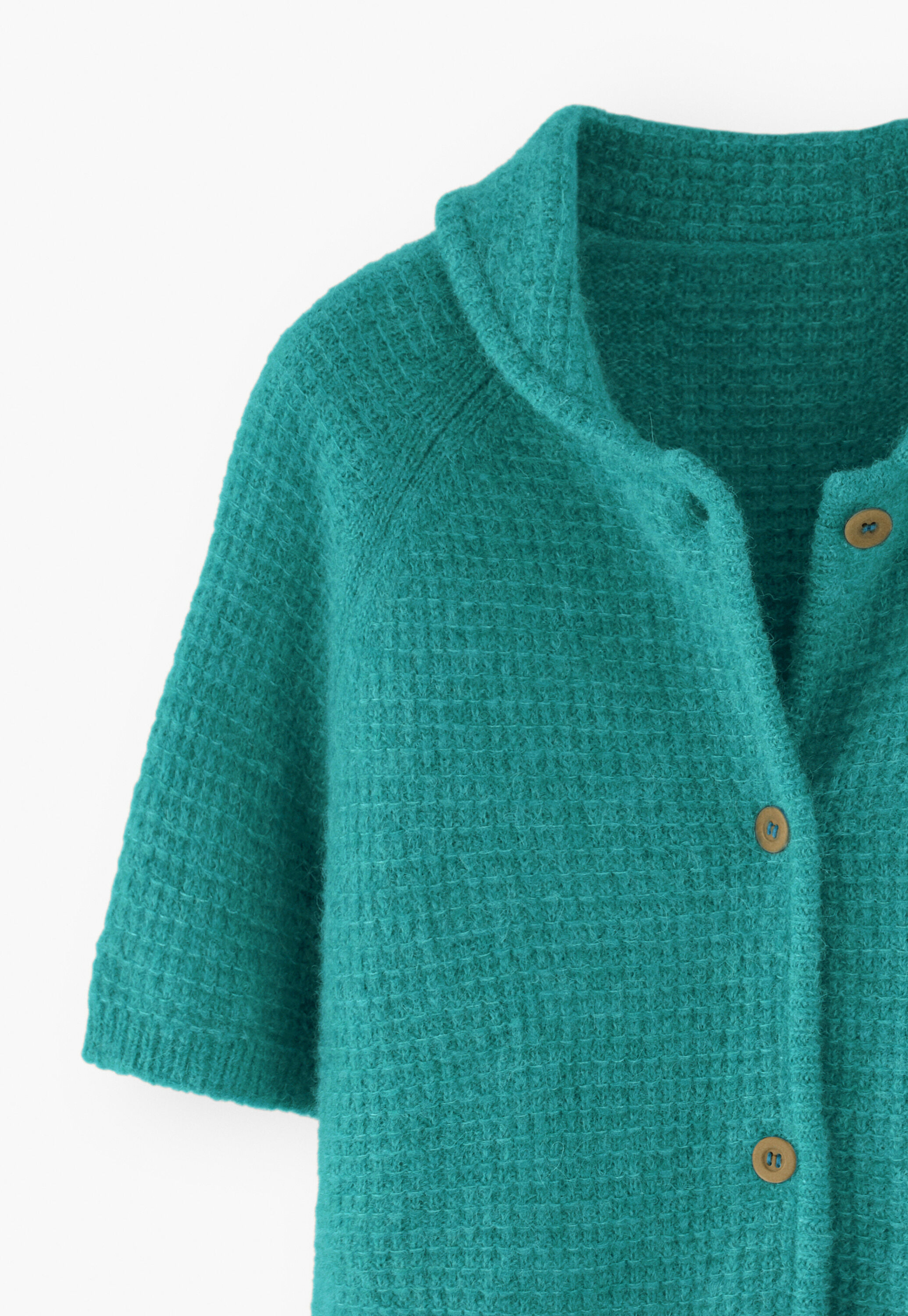 Waffle-stitch cardigan