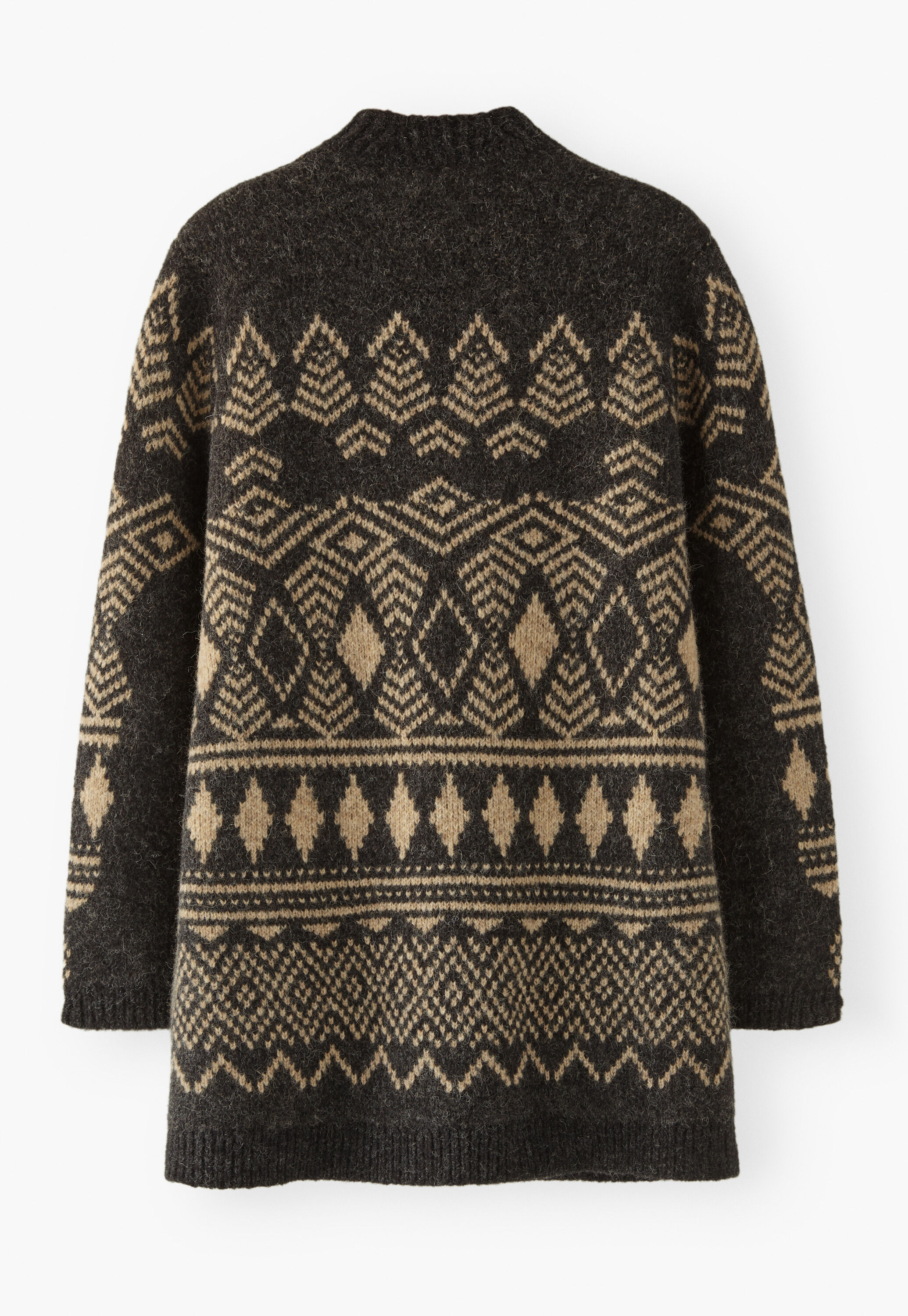 Long jacquard cardigan